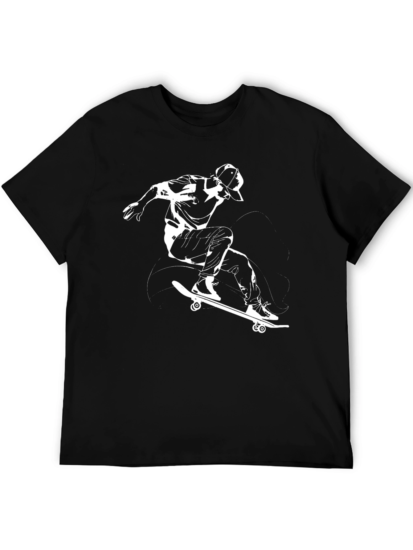 Black Skateboarding T-Shirt - Black Graphic Tee view 5