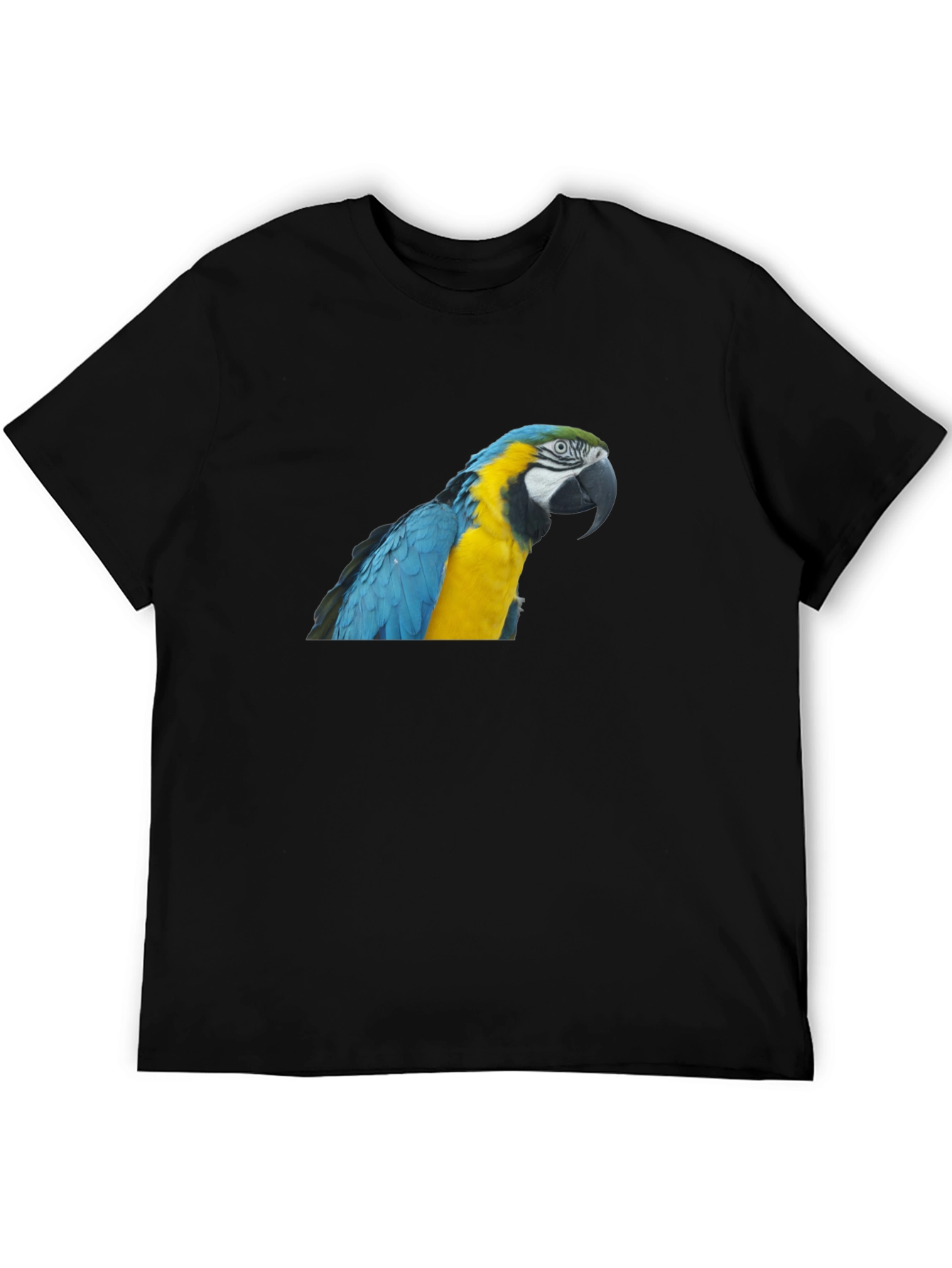 Black Parrot Graphic T-Shirt - Men's Crew Neck Tee view 5