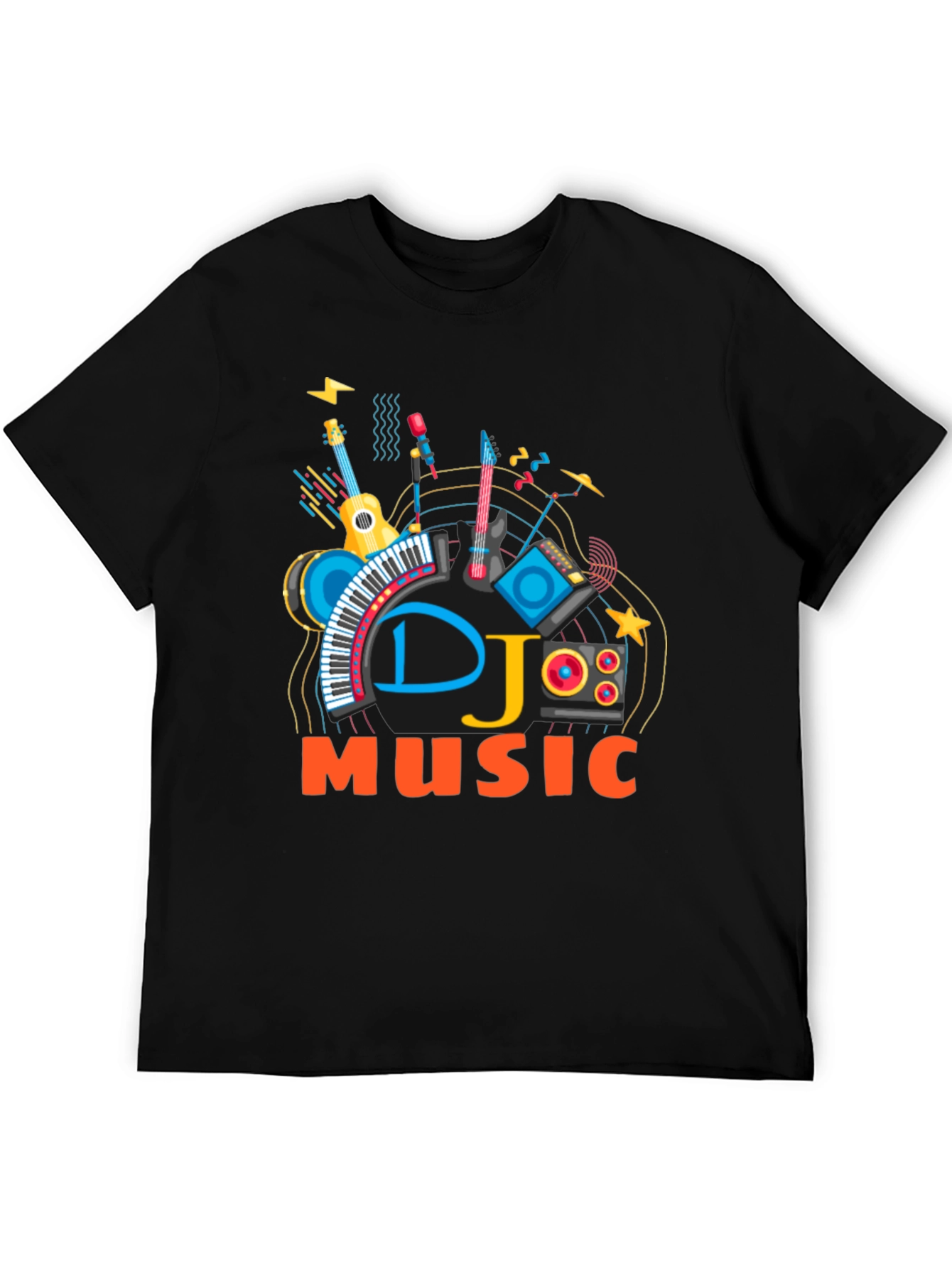 Black DJ Music Graphic T-Shirt view 5