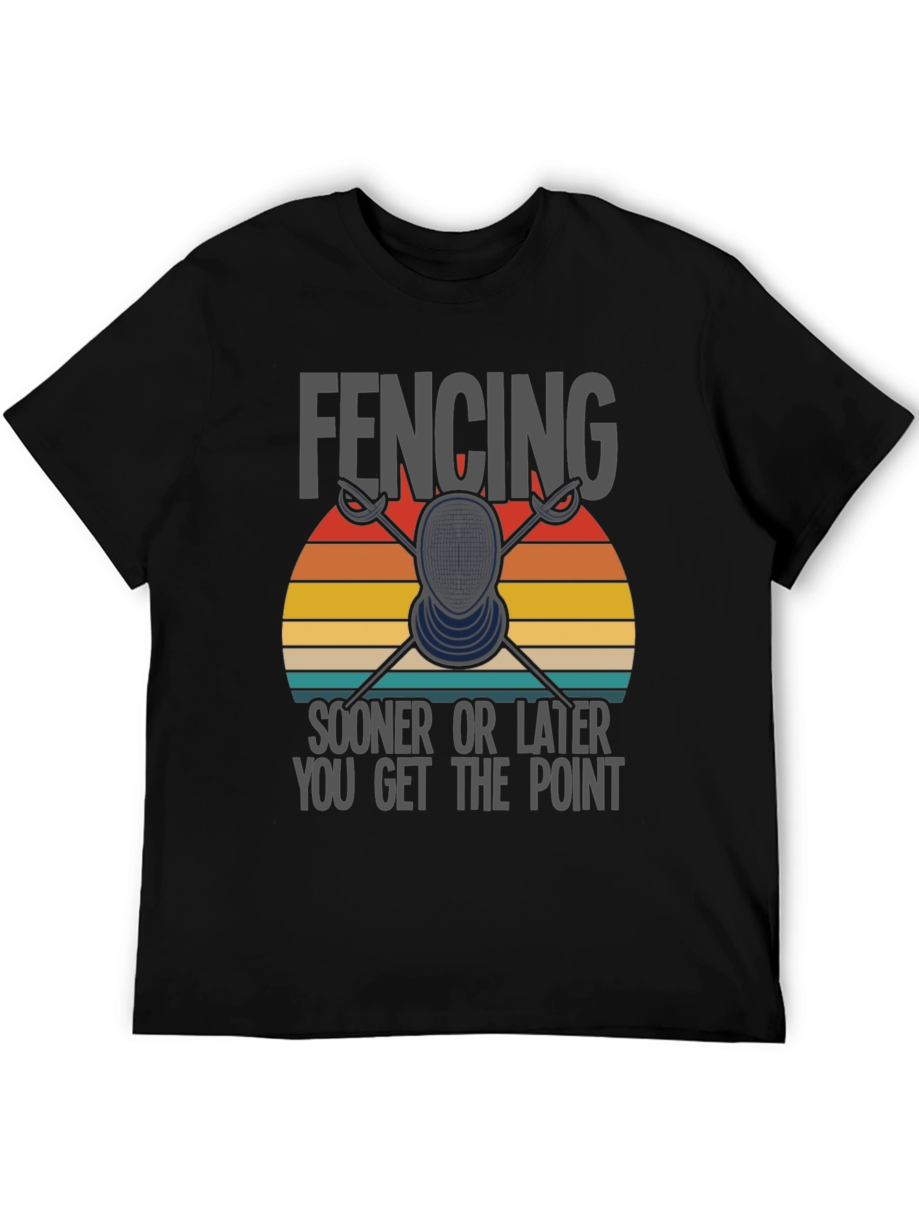 Black Fencing T-Shirt: Sooner or Later You Get the Point view 5