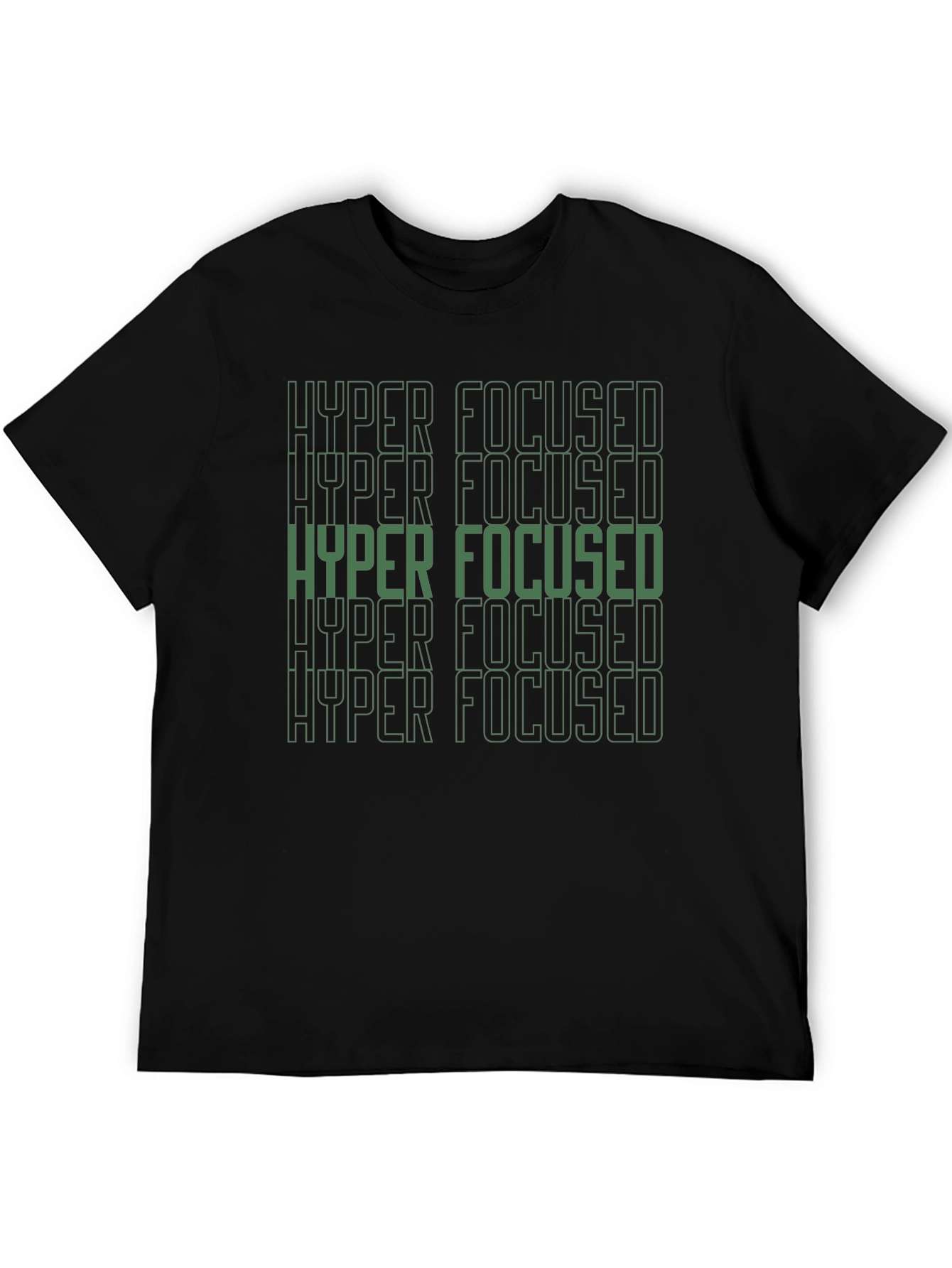 Black Hyper Focused Graphic Tee - Men's Black T-Shirt view 5