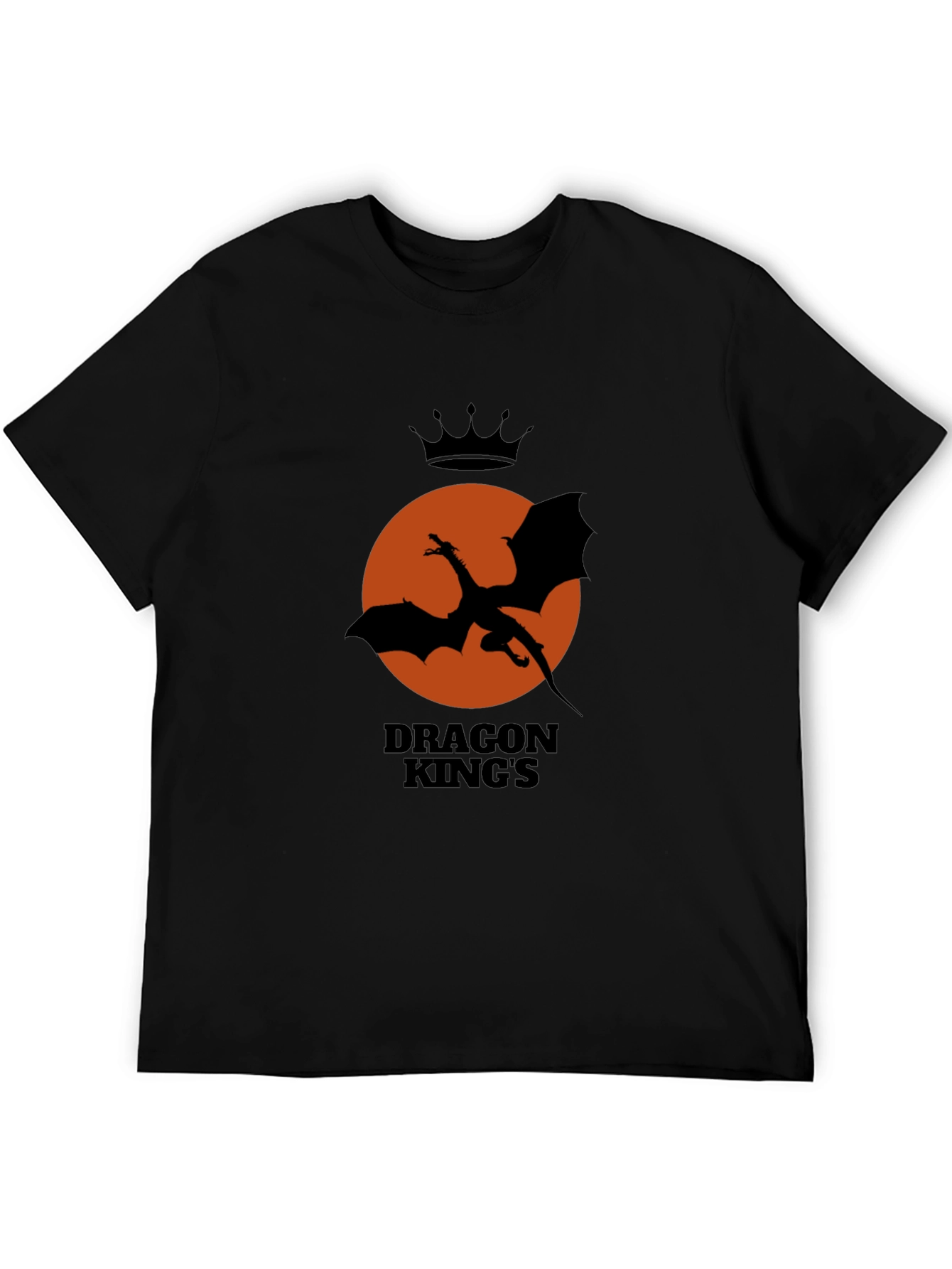 Black Dragon King's Silhouette Black T-Shirt view 5