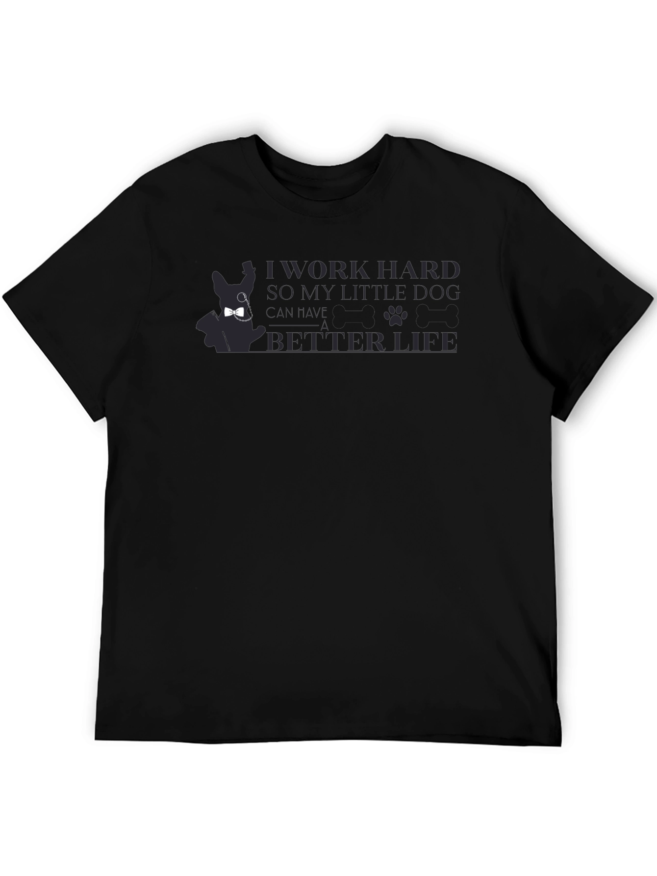 Black Work Hard for Dog Tee - Stylish Pet Lover's T-Shirt view 5