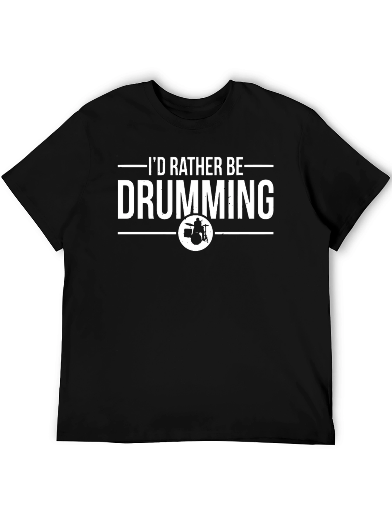 Black Drumming T-Shirt - I'd Rather Be Drumming view 5