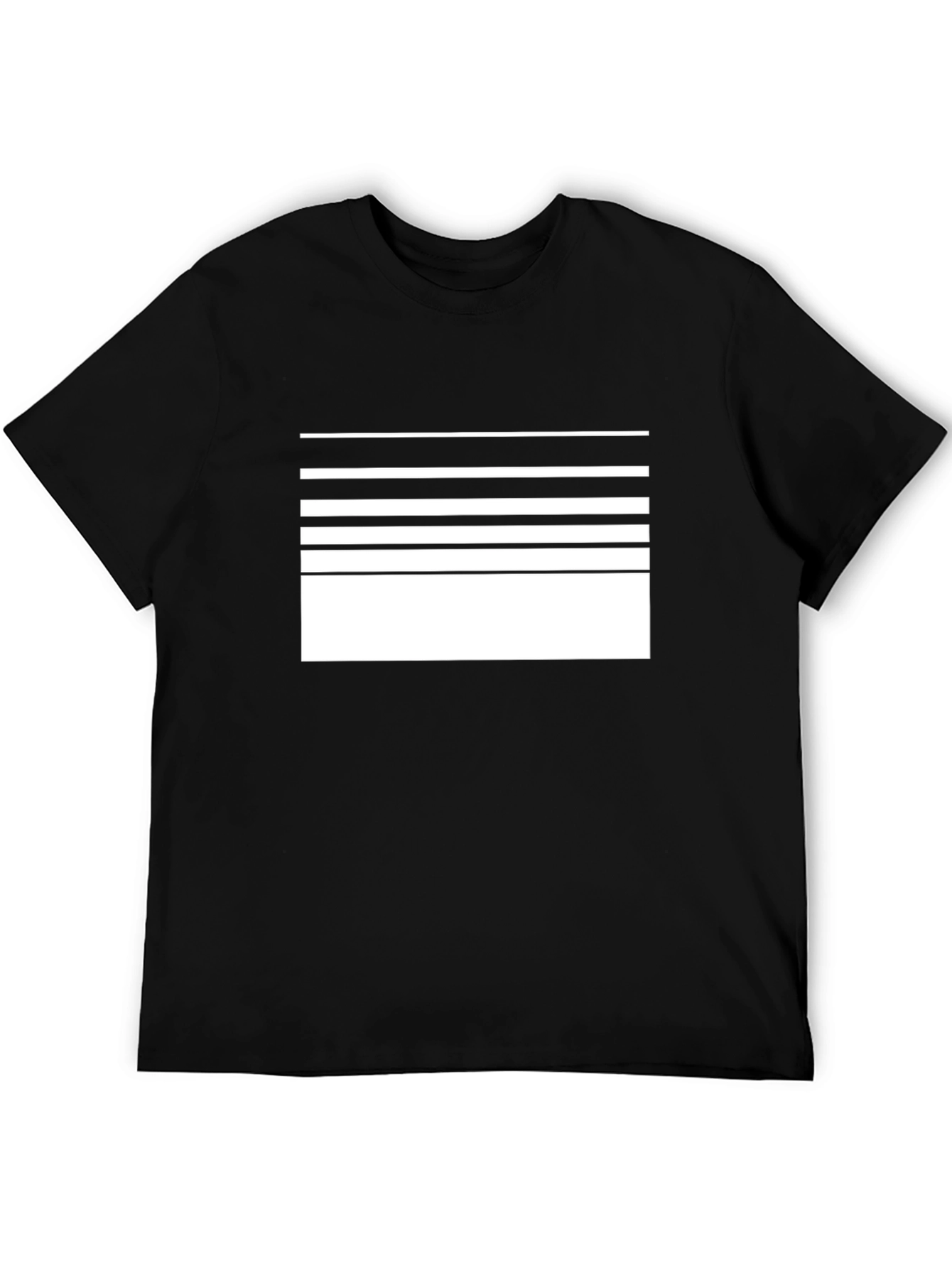 Black Modern Stripe Graphic Tee - Black view 5