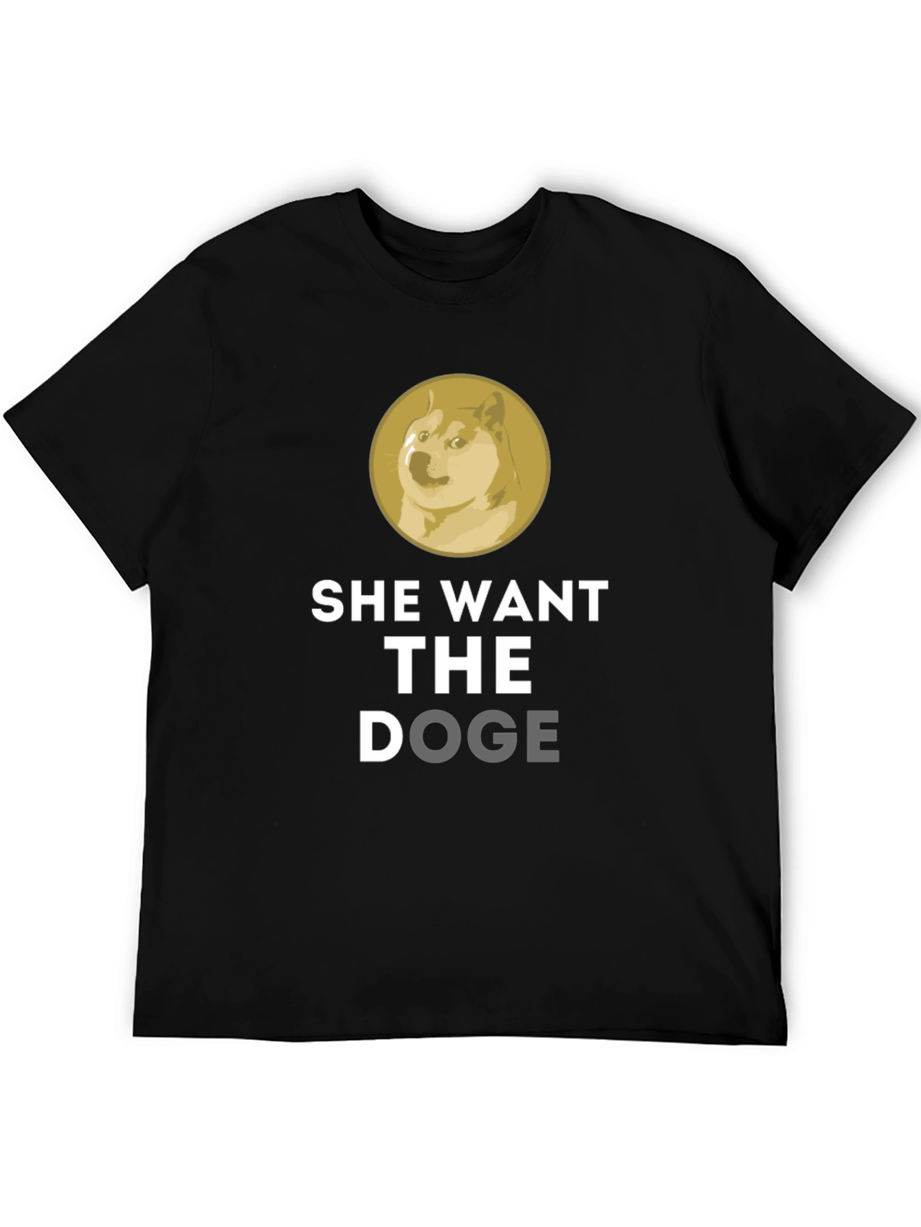 Black She Want The Doge Funny Meme T-Shirt view 5
