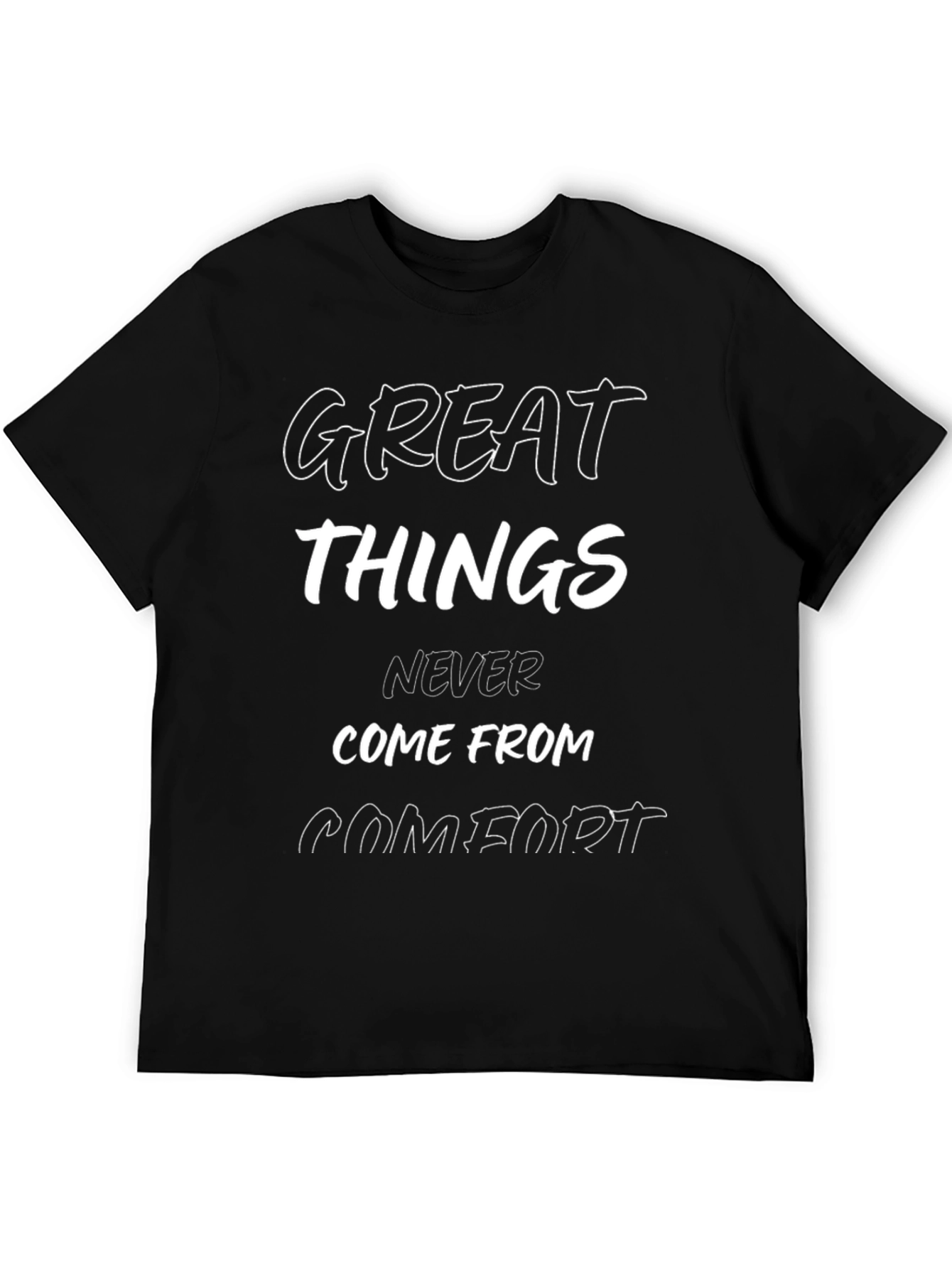 Black Great Things T-Shirt - Inspirational Graphic Tee view 5