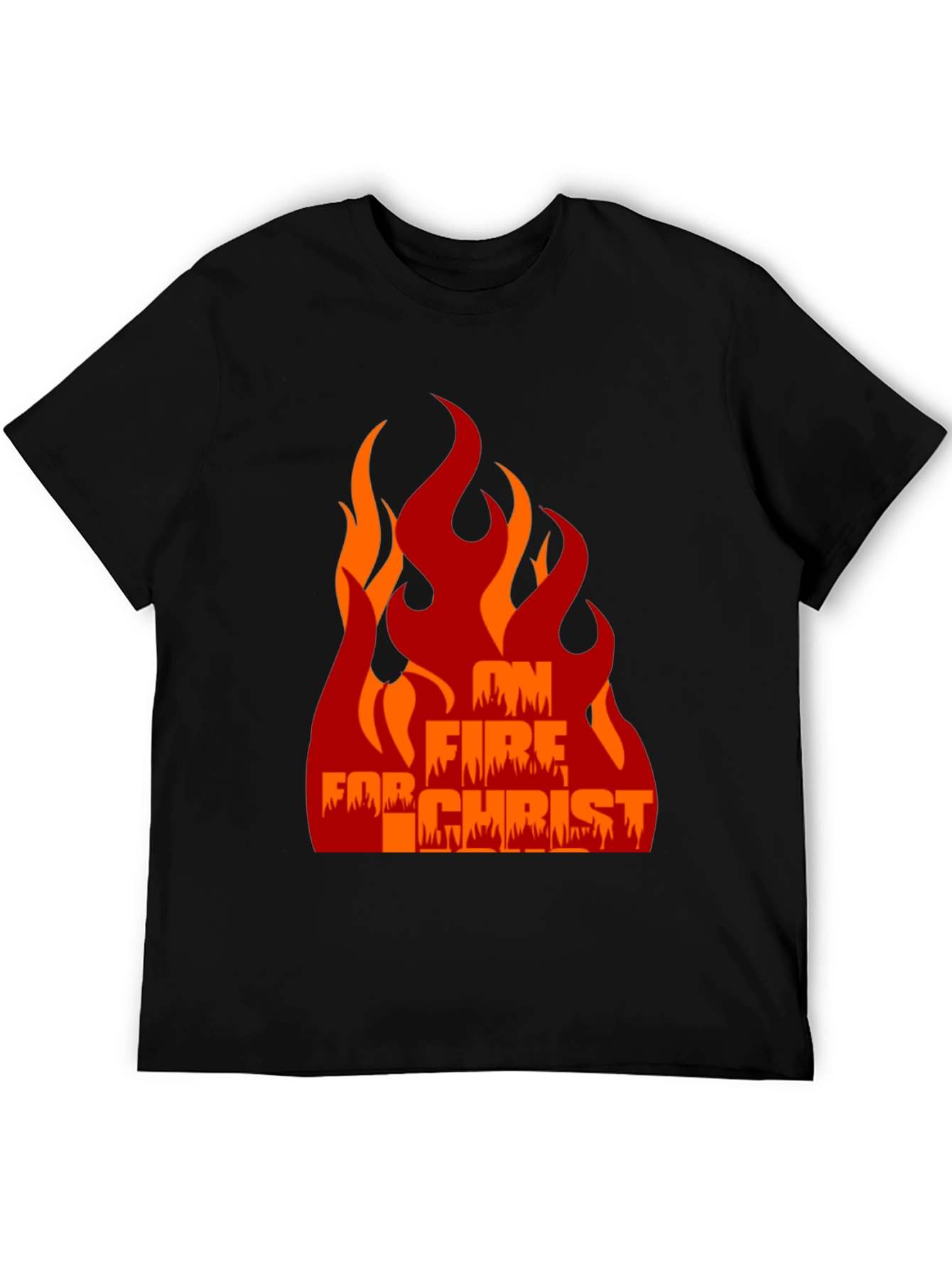 Black On Fire For Christ Graphic Tee view 5