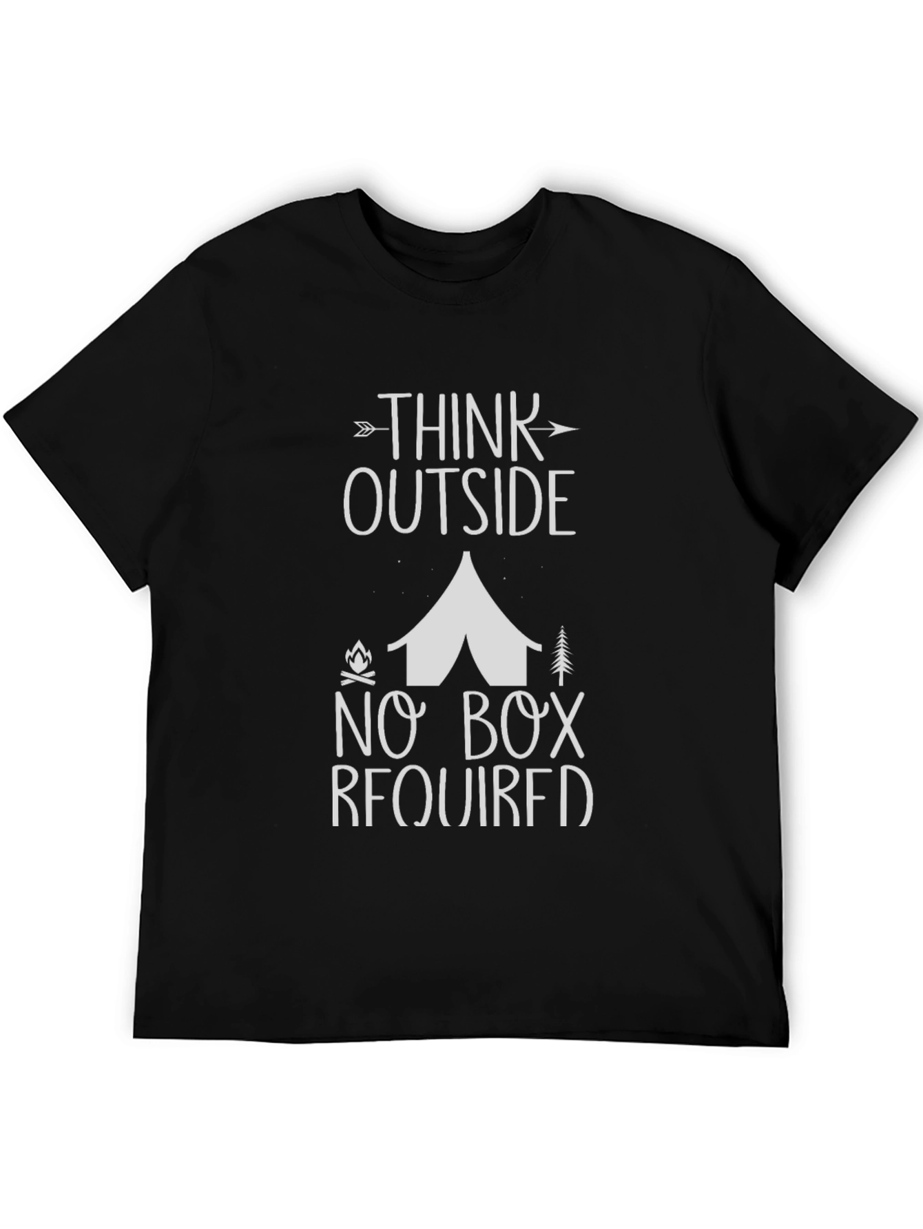 Black Think Outside T-Shirt - Camping Adventure Tee view 5