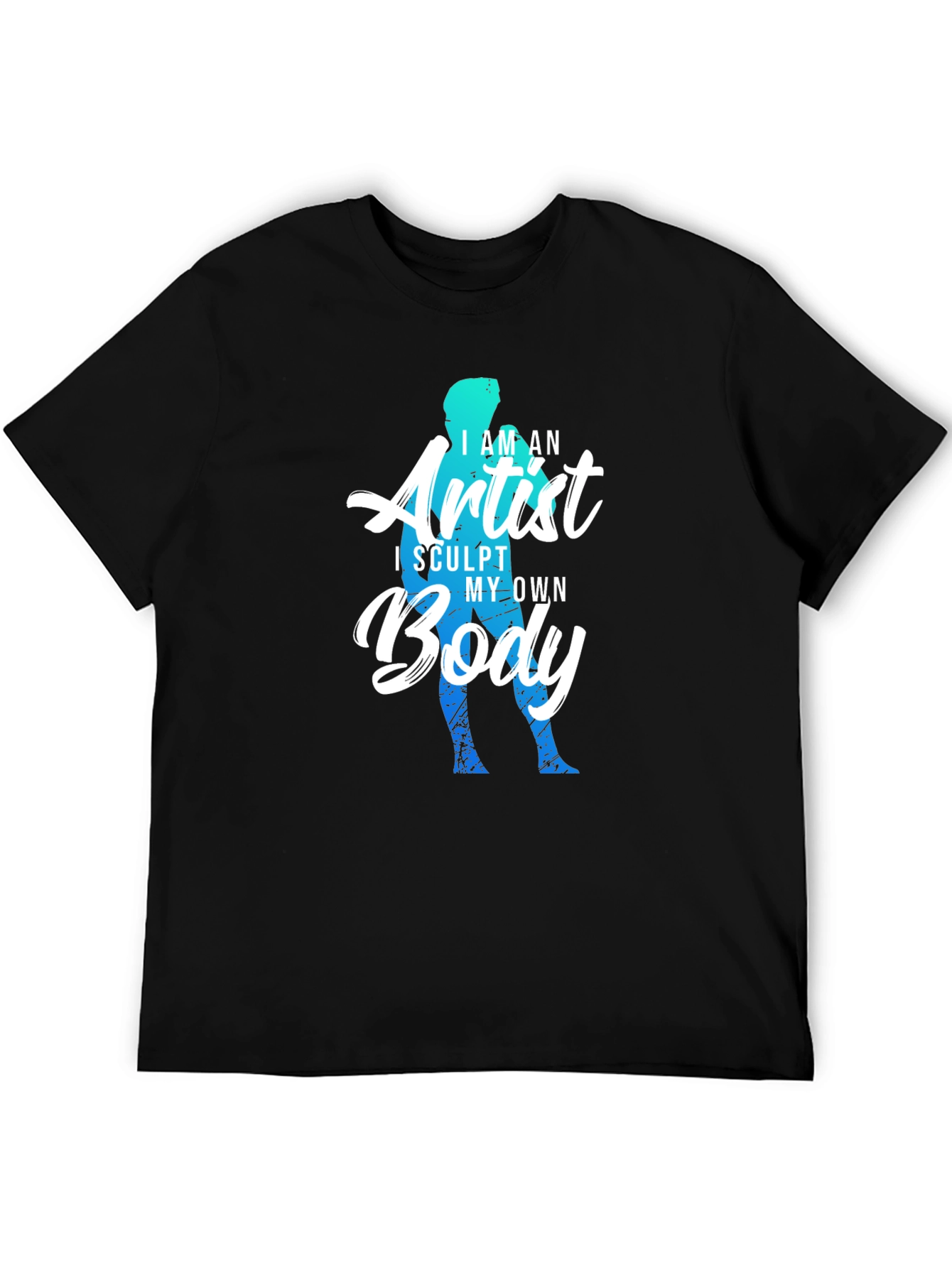 Black Artist Body Sculpt T-Shirt - Gym Motivation Tee view 5