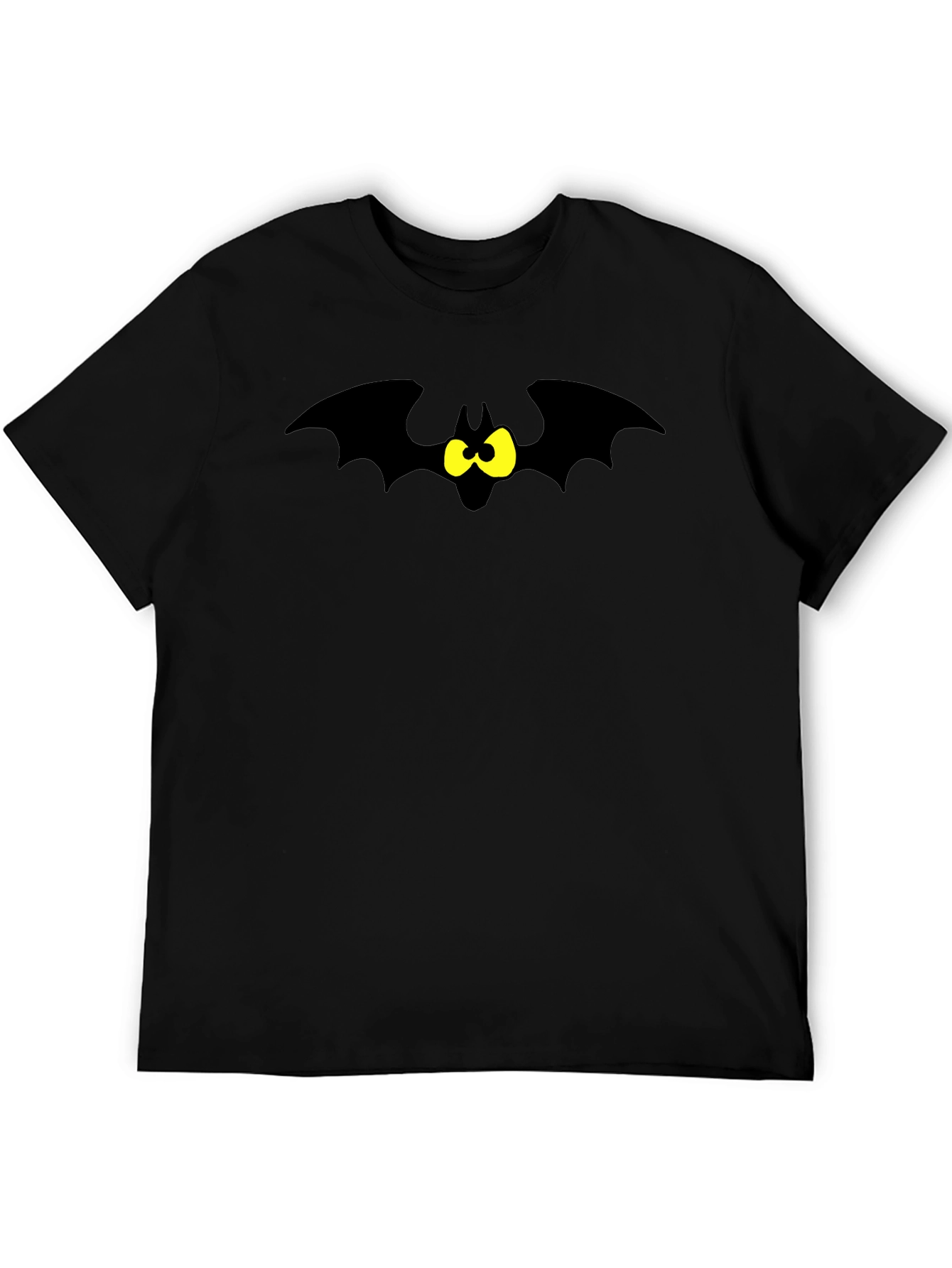 Black Cartoon Bat Graphic Tee - Black T-Shirt view 5