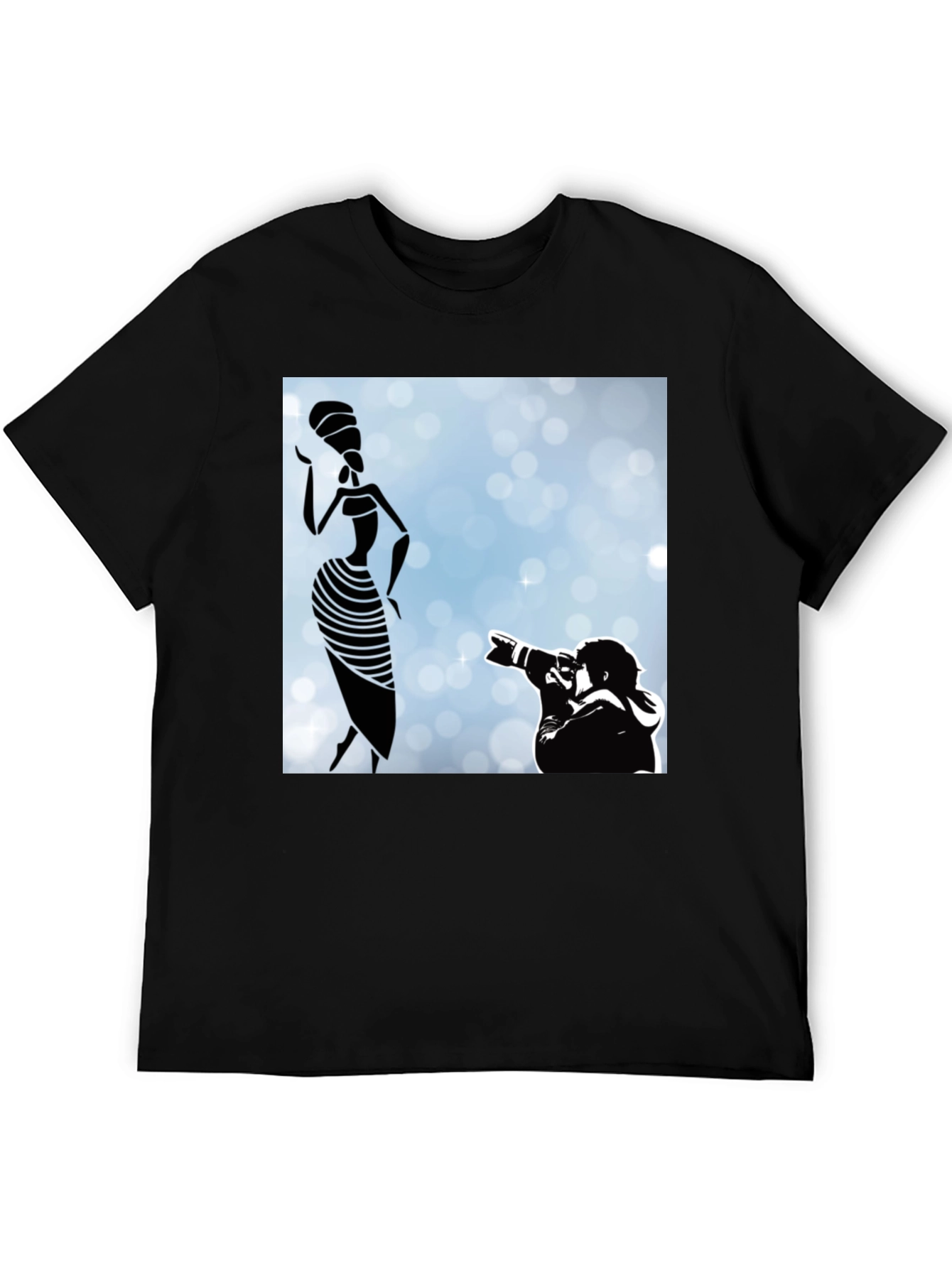 Black Stylish Black Graphic Tee - Fashion Photographer view 5