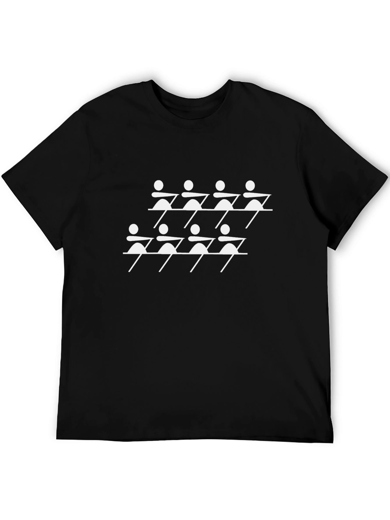 Black Rowing Team Graphic Tee - Black Crew Neck view 5