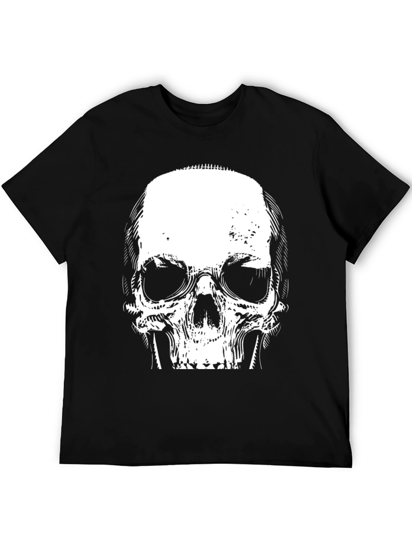 Black Skull Graphic Black T-Shirt view 5
