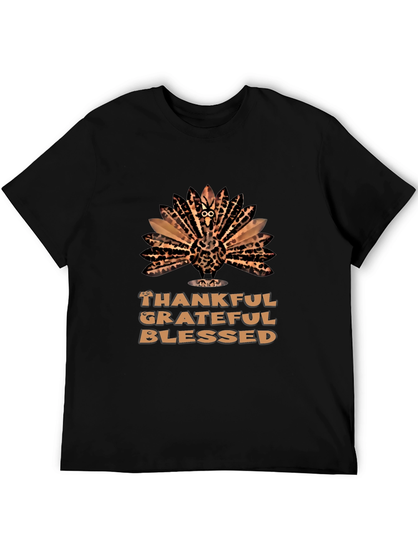 Black Thankful Turkey Graphic Tee view 5