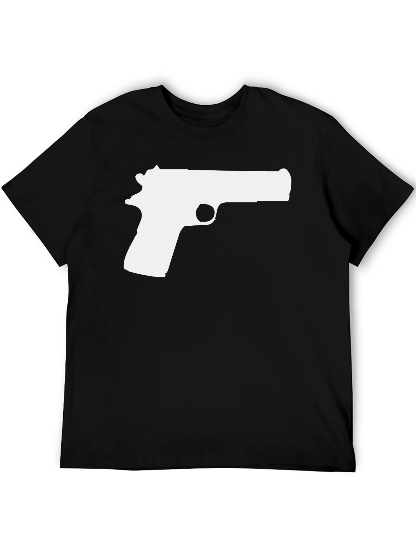 Black Pistol Graphic Tee - Black Cotton T-Shirt view 5