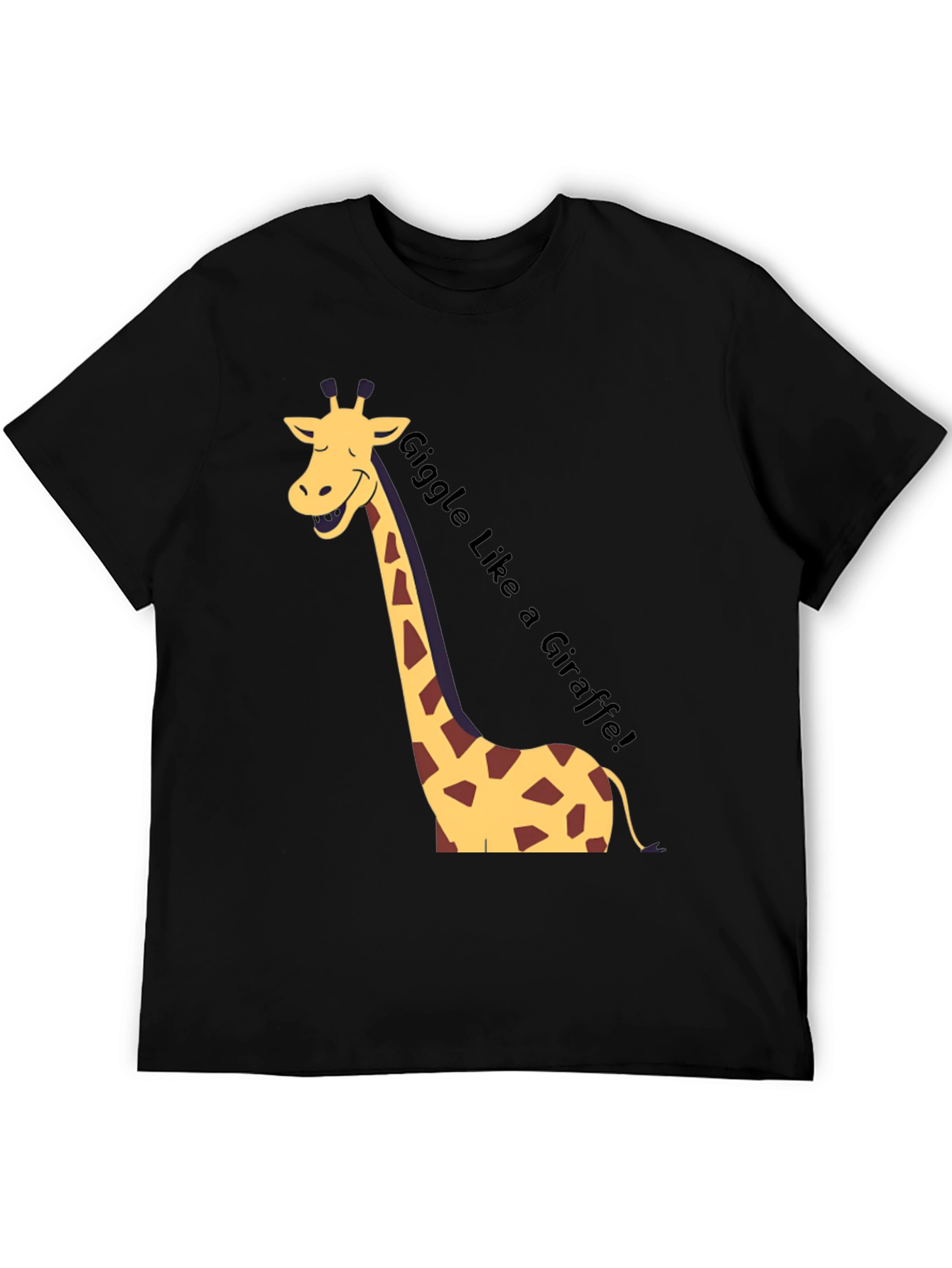 Black Giggle Like a Giraffe Black T-Shirt view 5
