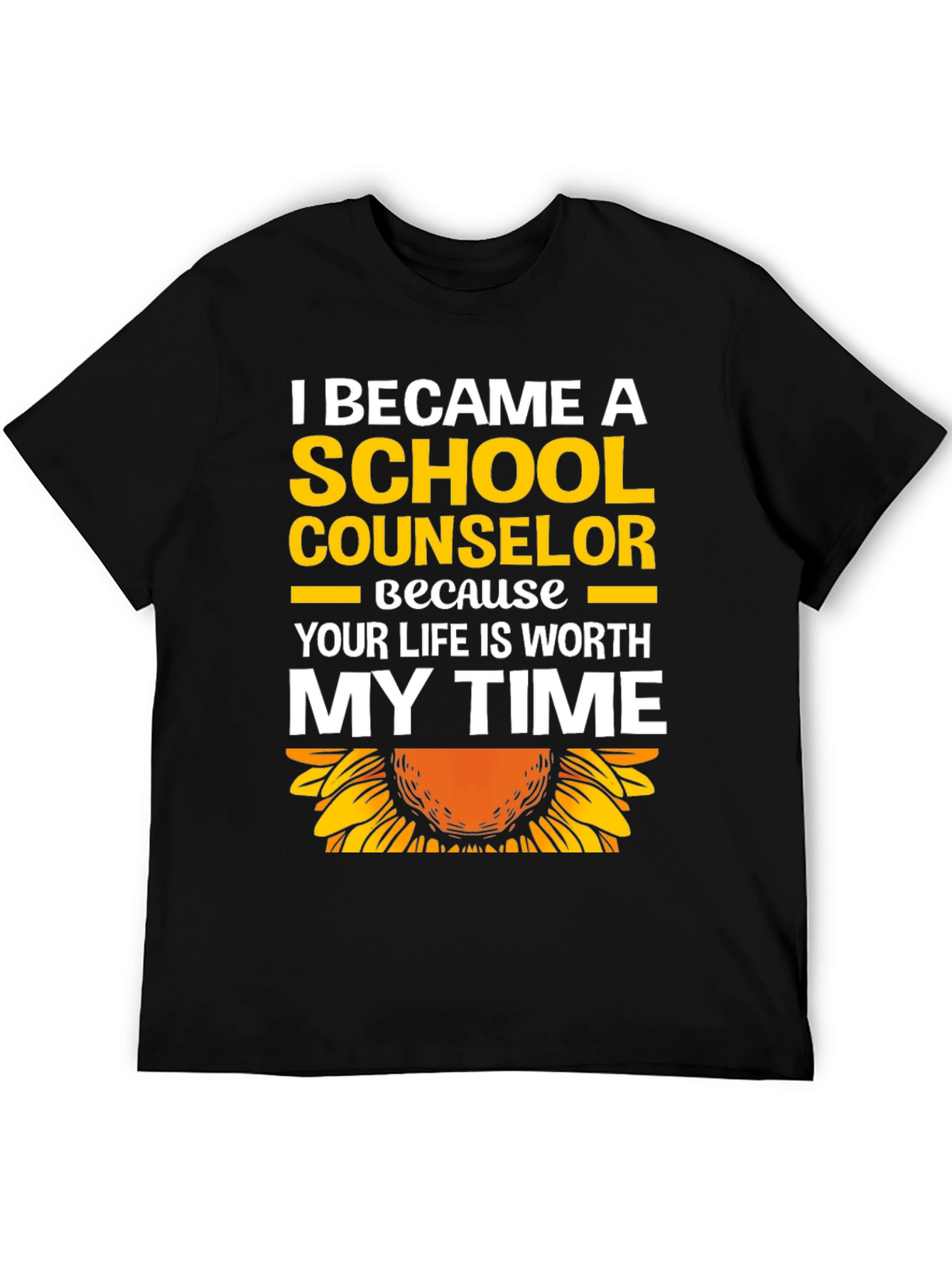 Black School Counselor Sunflower Graphic T-Shirt view 5