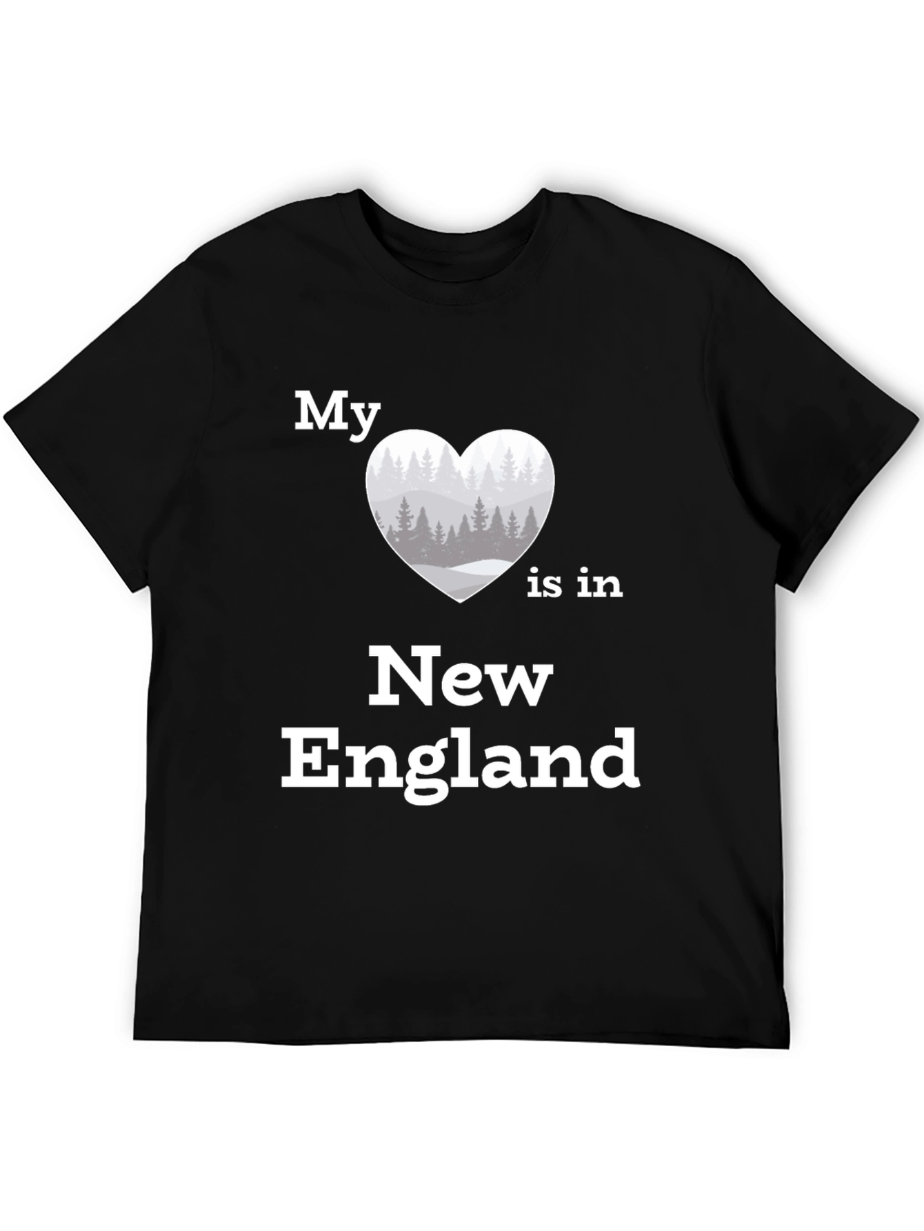 Black New England Love T-Shirt | Heart Graphic Tee view 5