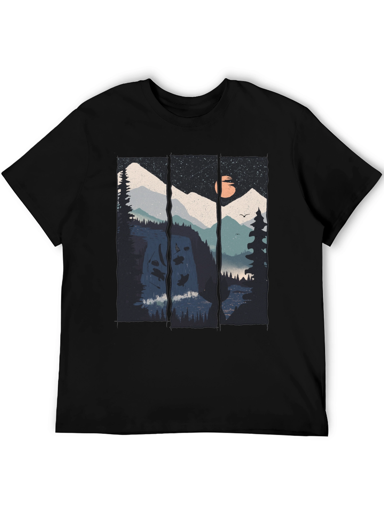 Black Mountain Vista Graphic Tee - Black Cotton Blend view 5