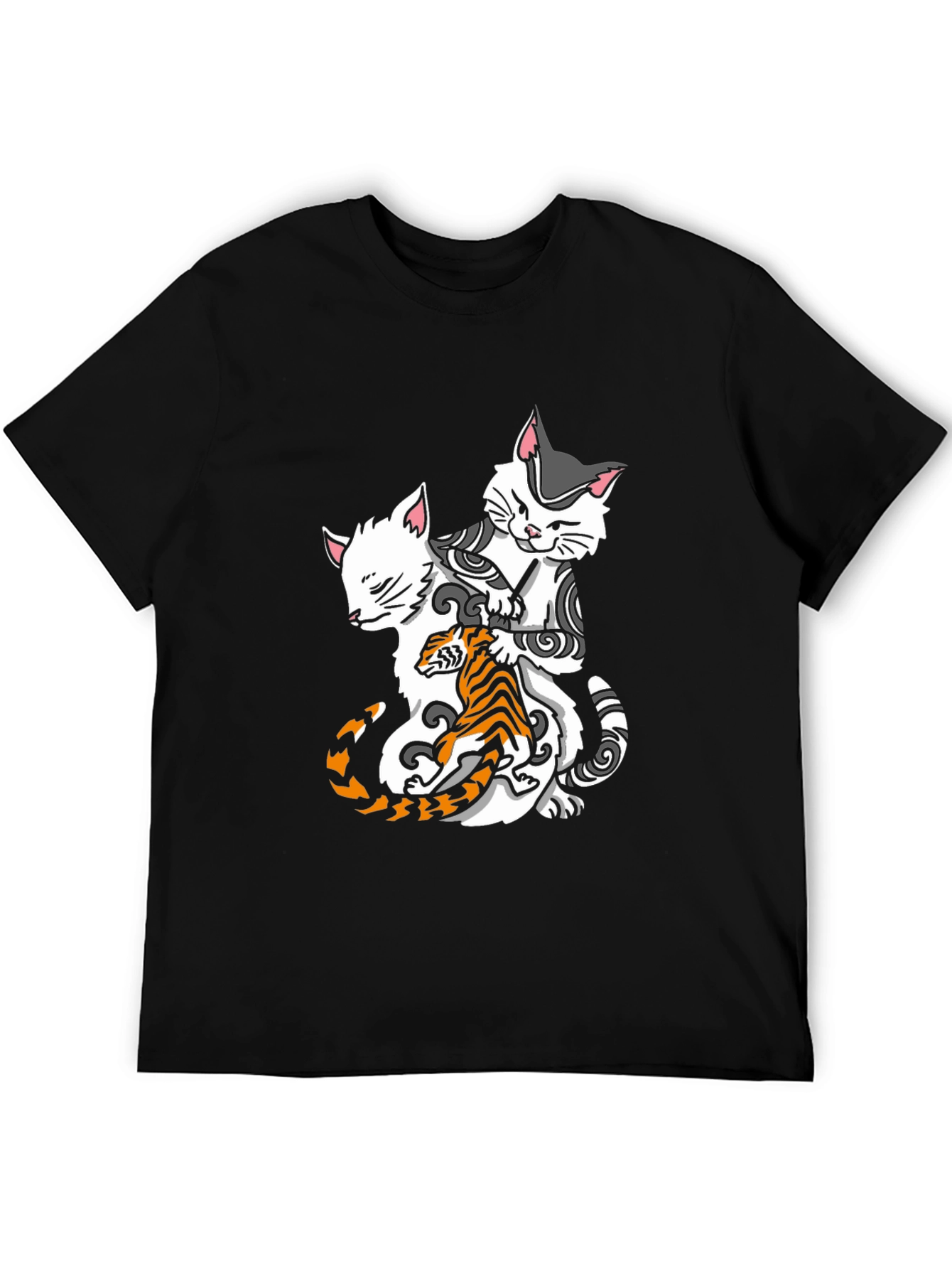 Black Cats & Tiger Graphic Tee - Cool Style view 5