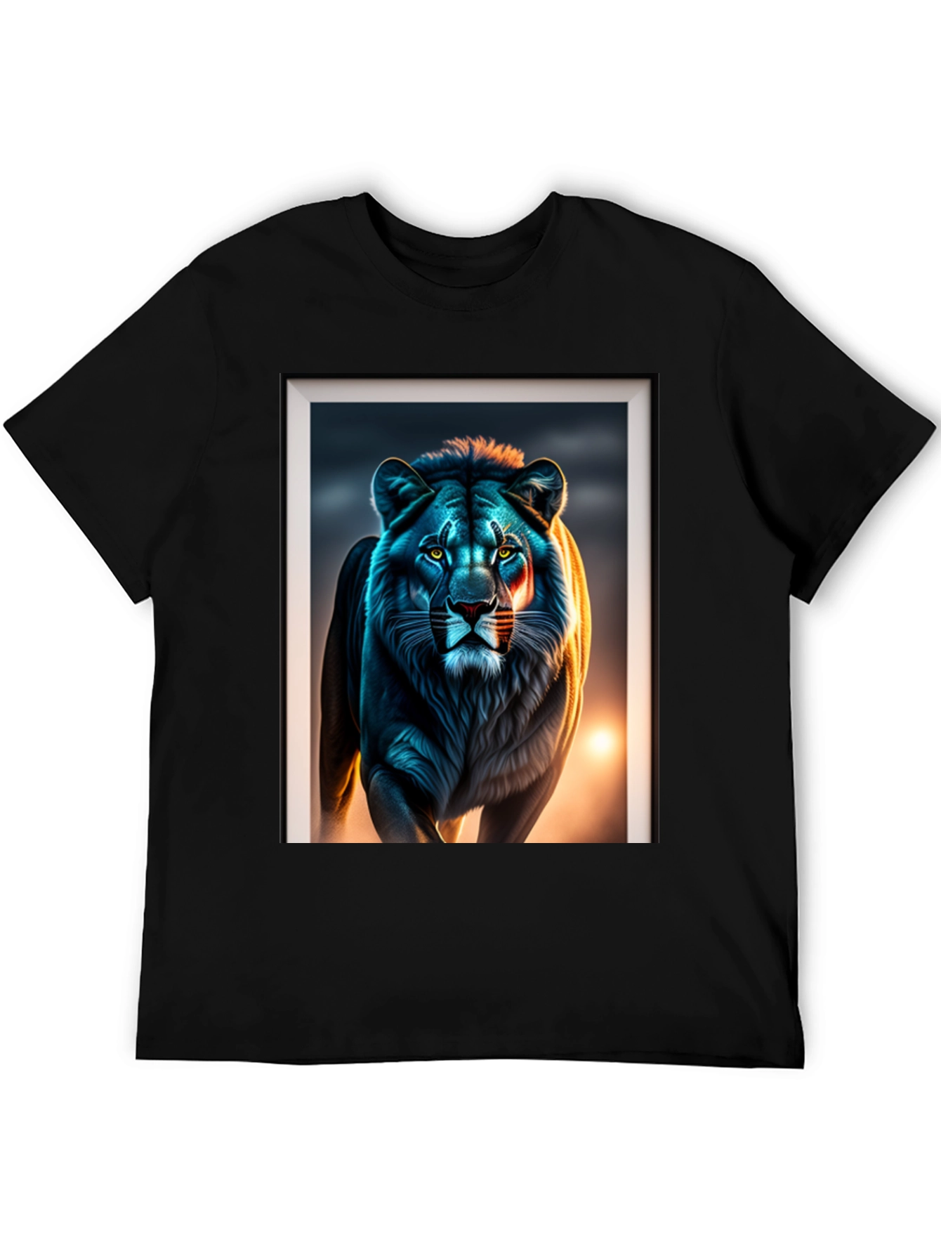 Black Lion Graphic Tee - Bold Animal Print view 5