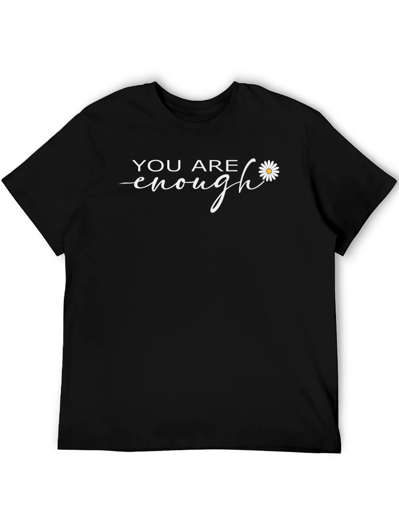 Black You Are Enough Graphic Tee - Inspiring Black T-Shirt view 5