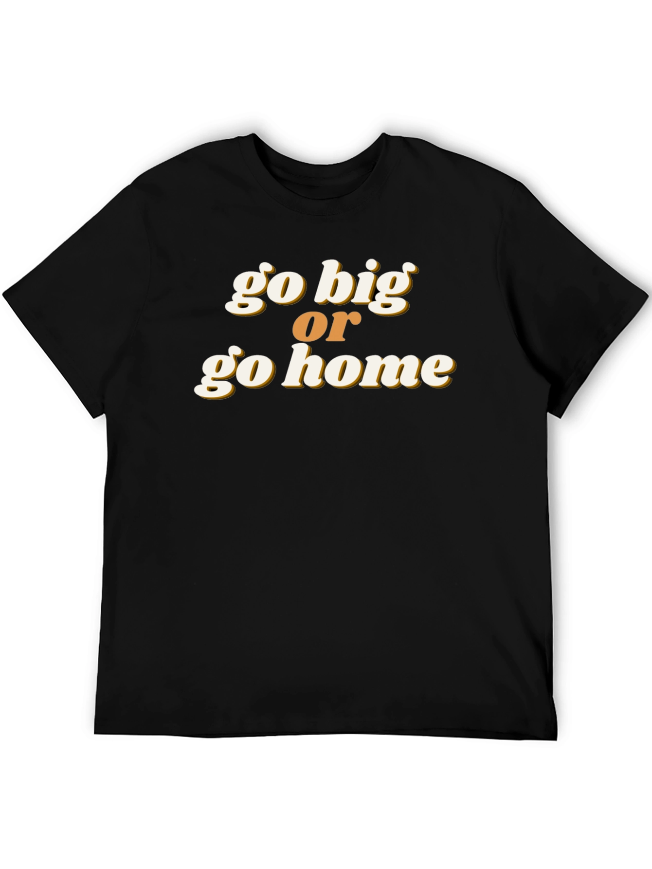Black Go Big or Go Home Graphic Tee - Black Casual T-Shirt view 5