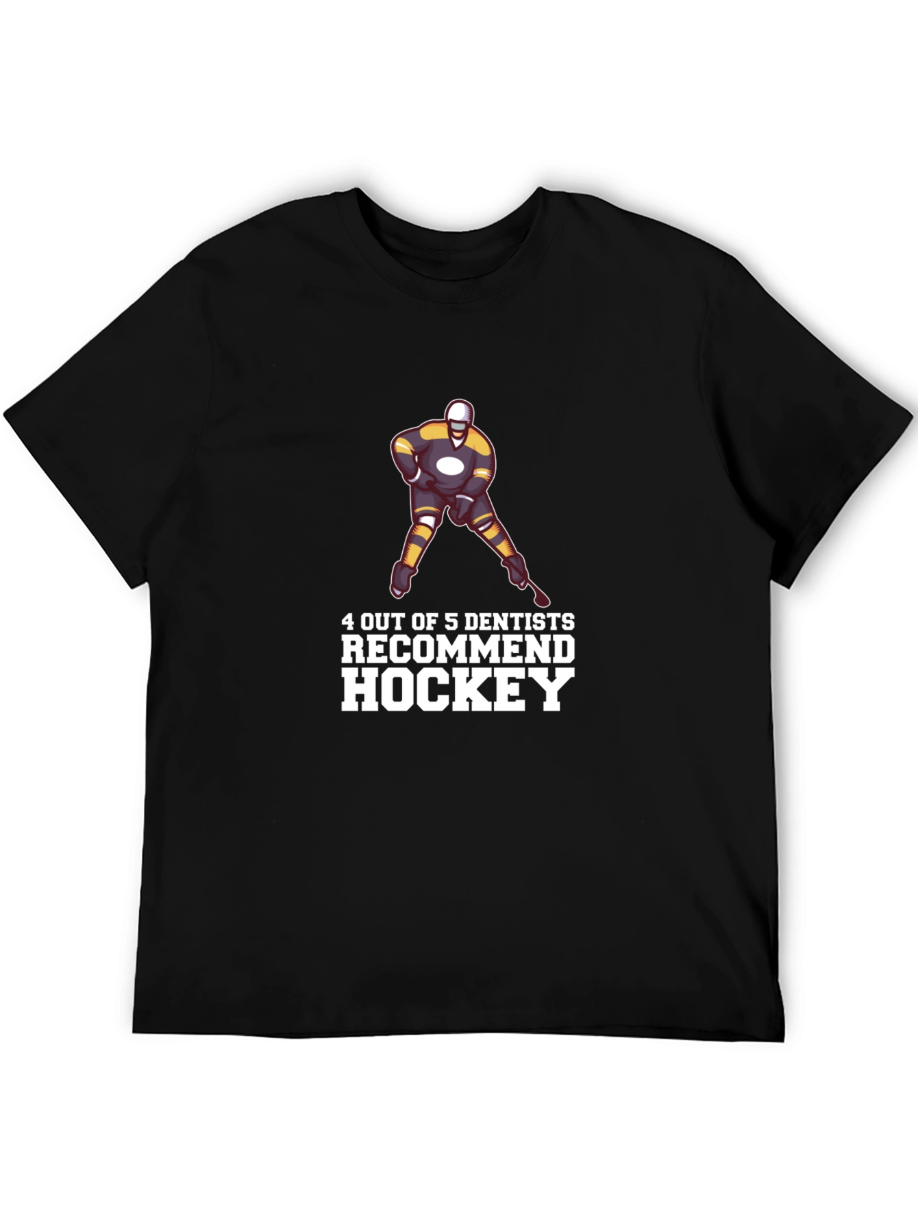 Black Hockey Dentist T-Shirt Funny Tee view 5