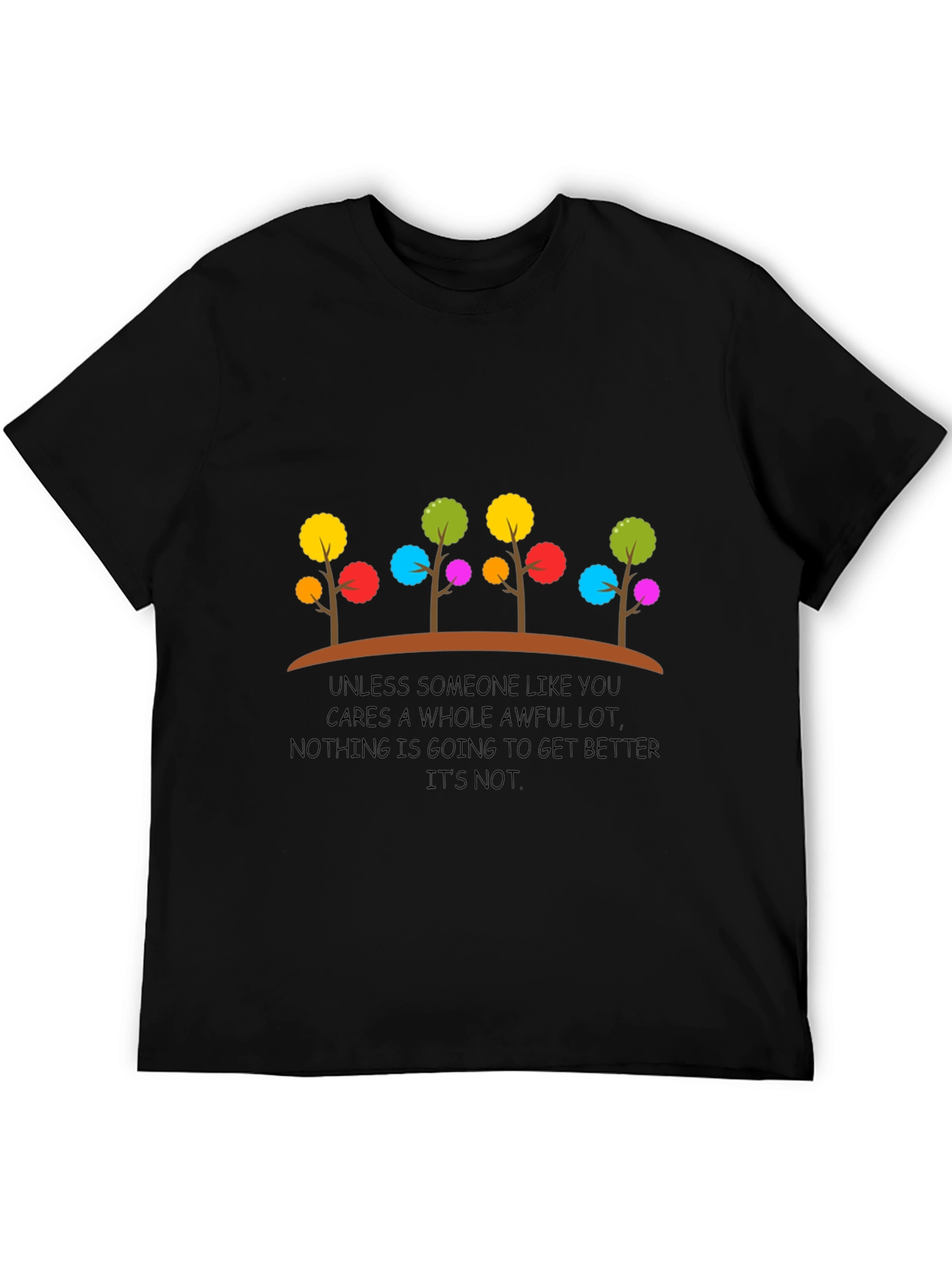 Black Colorful Tree Graphic T-Shirt - Positive Message view 5