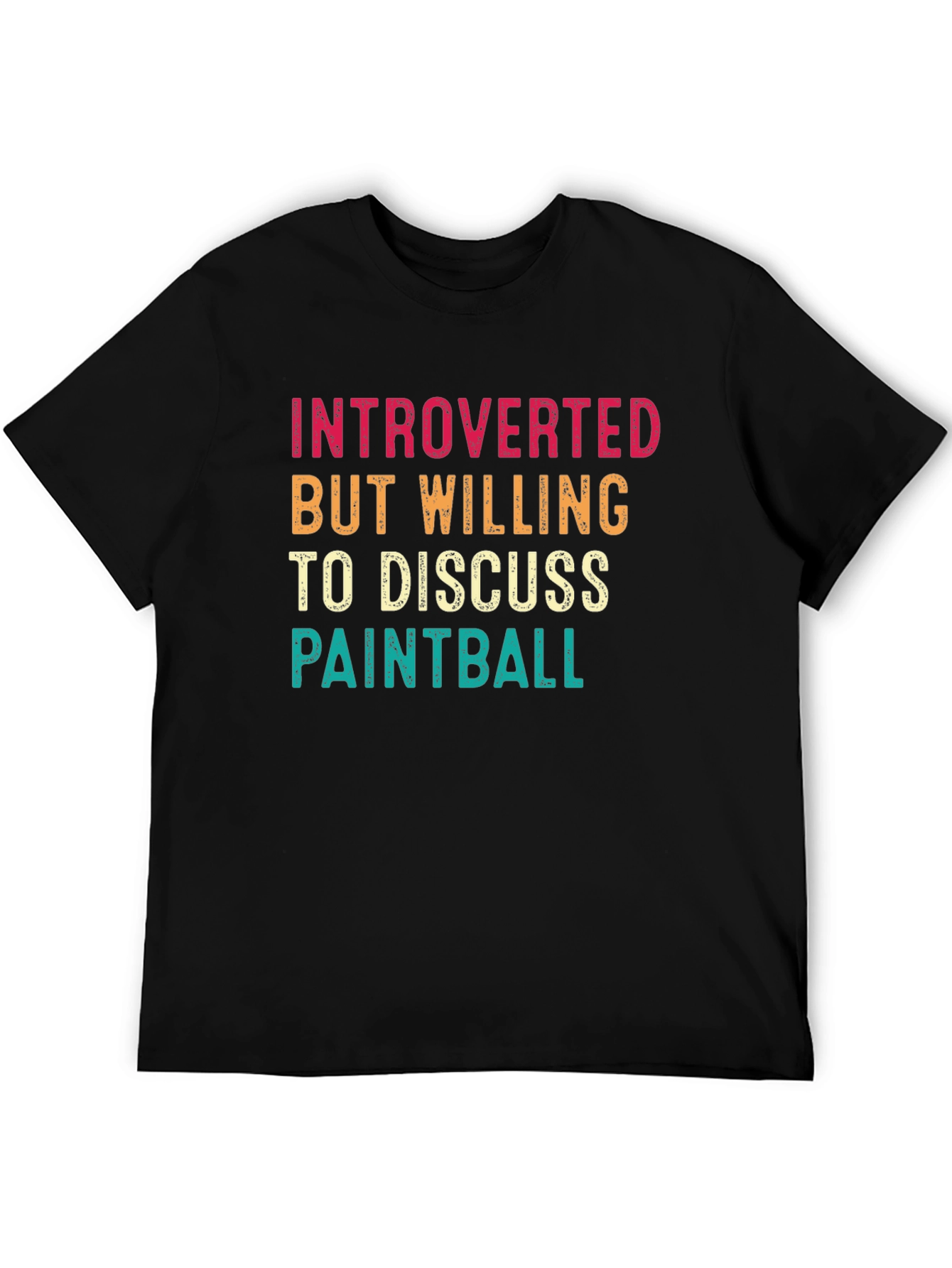 Black Introverted Paintball Enthusiast Graphic Tee view 5