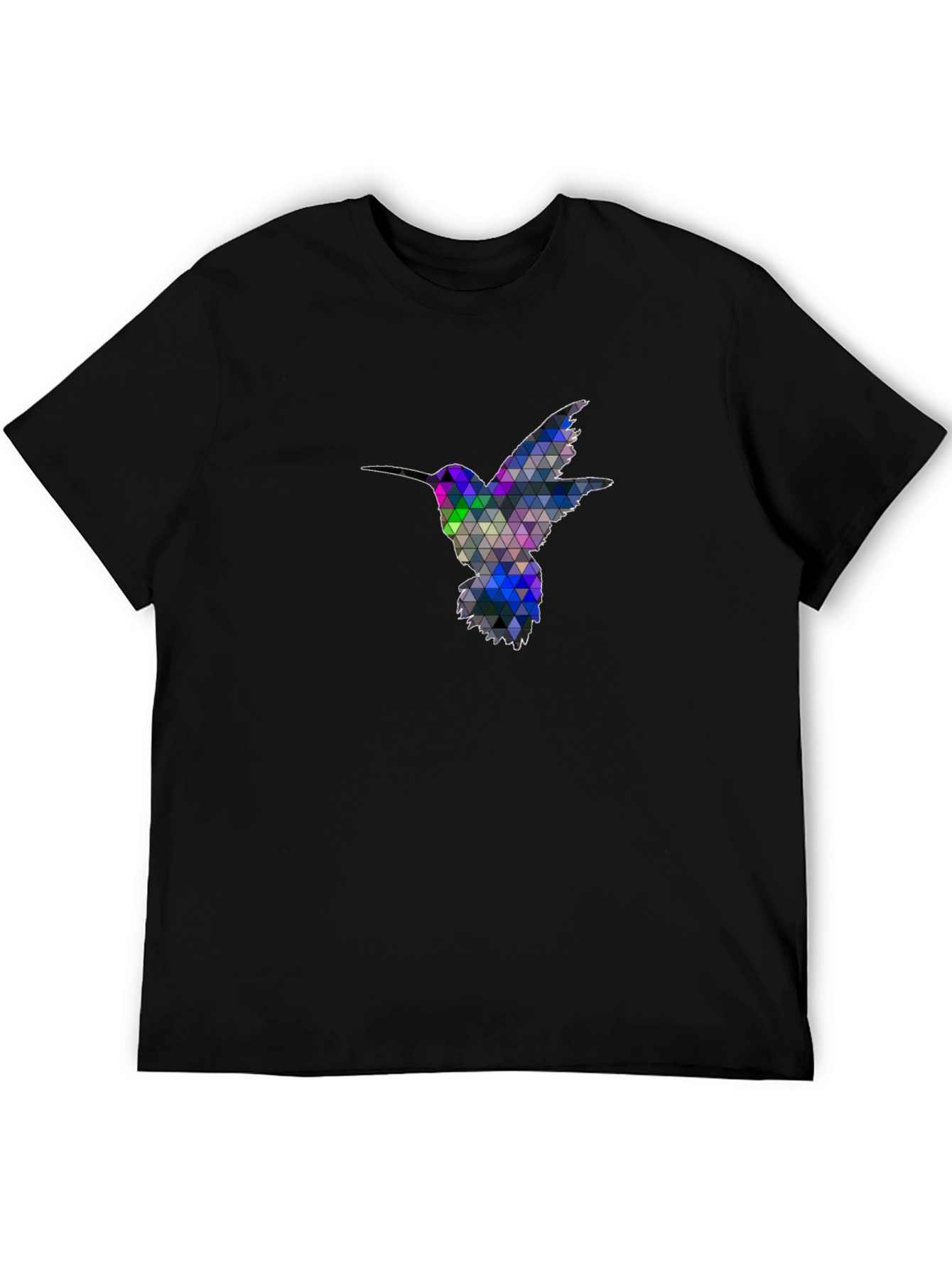 Black Geometric Hummingbird Graphic Tee - Black view 5