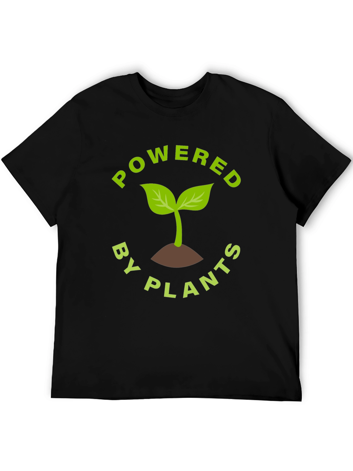 Black Powered By Plants T-Shirt - Vegan Friendly view 5