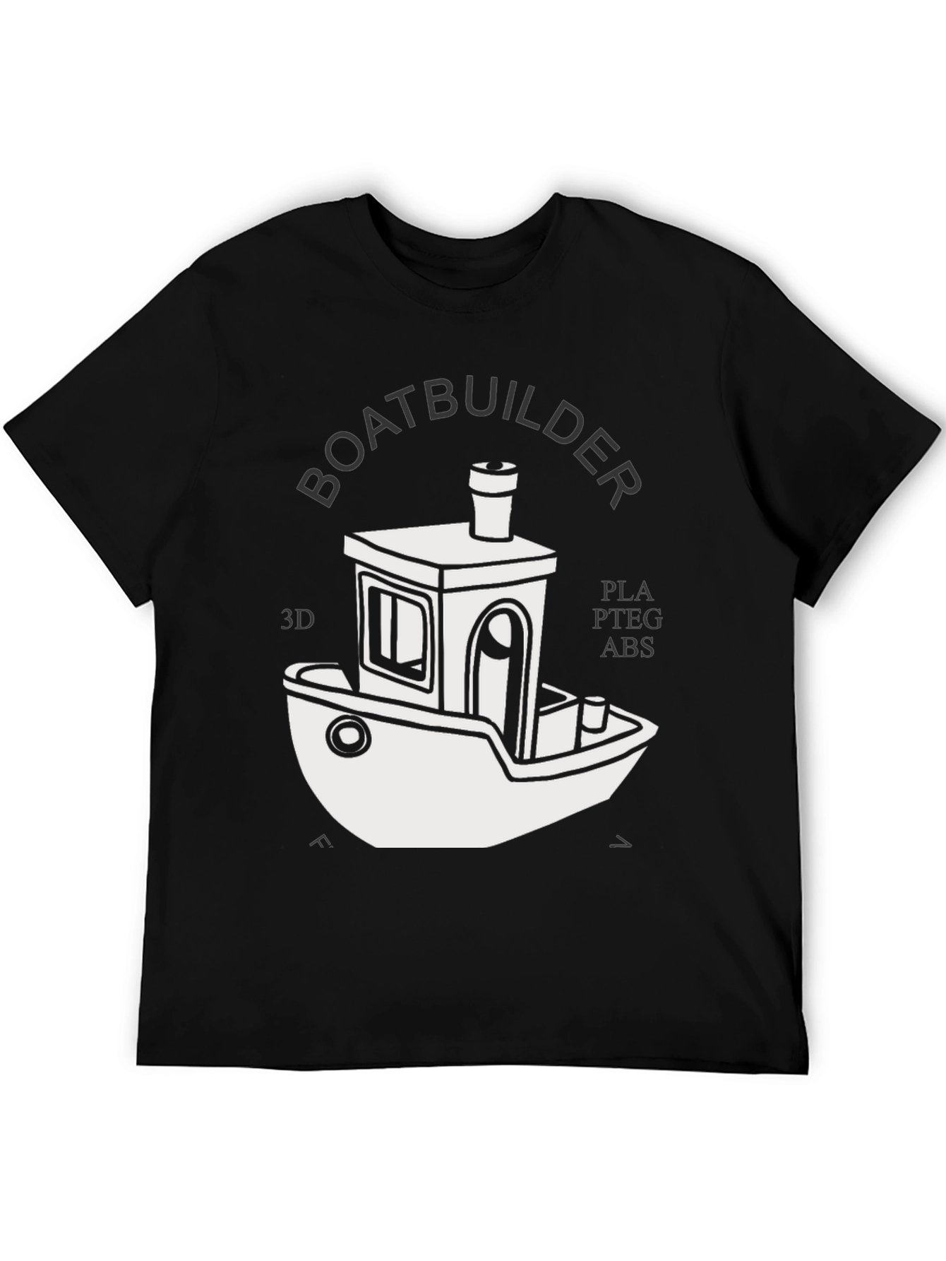 Black Boatbuilder 3D Printing T-Shirt - Black view 5