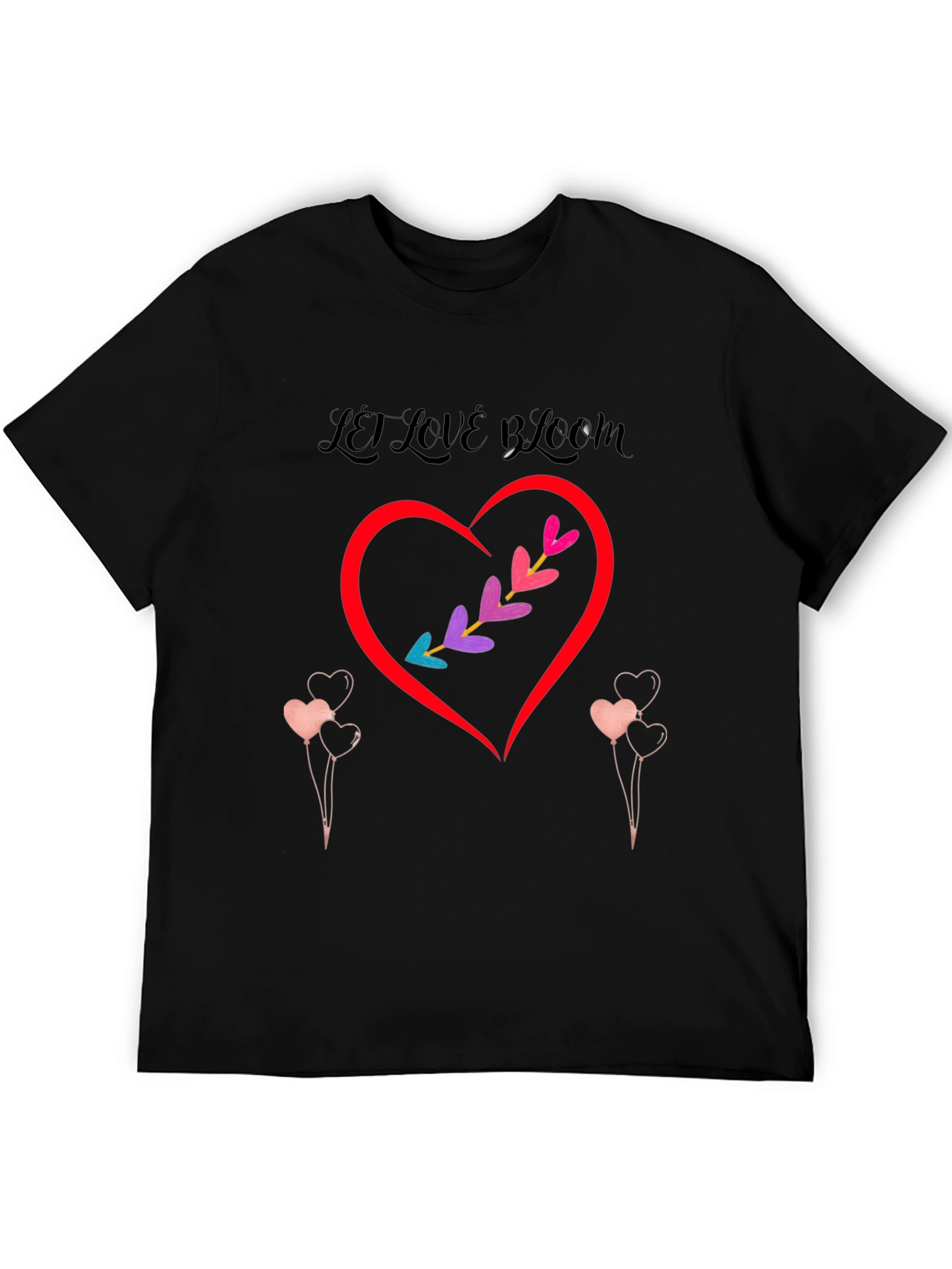Black Love Bloom Black Graphic T-Shirt view 5