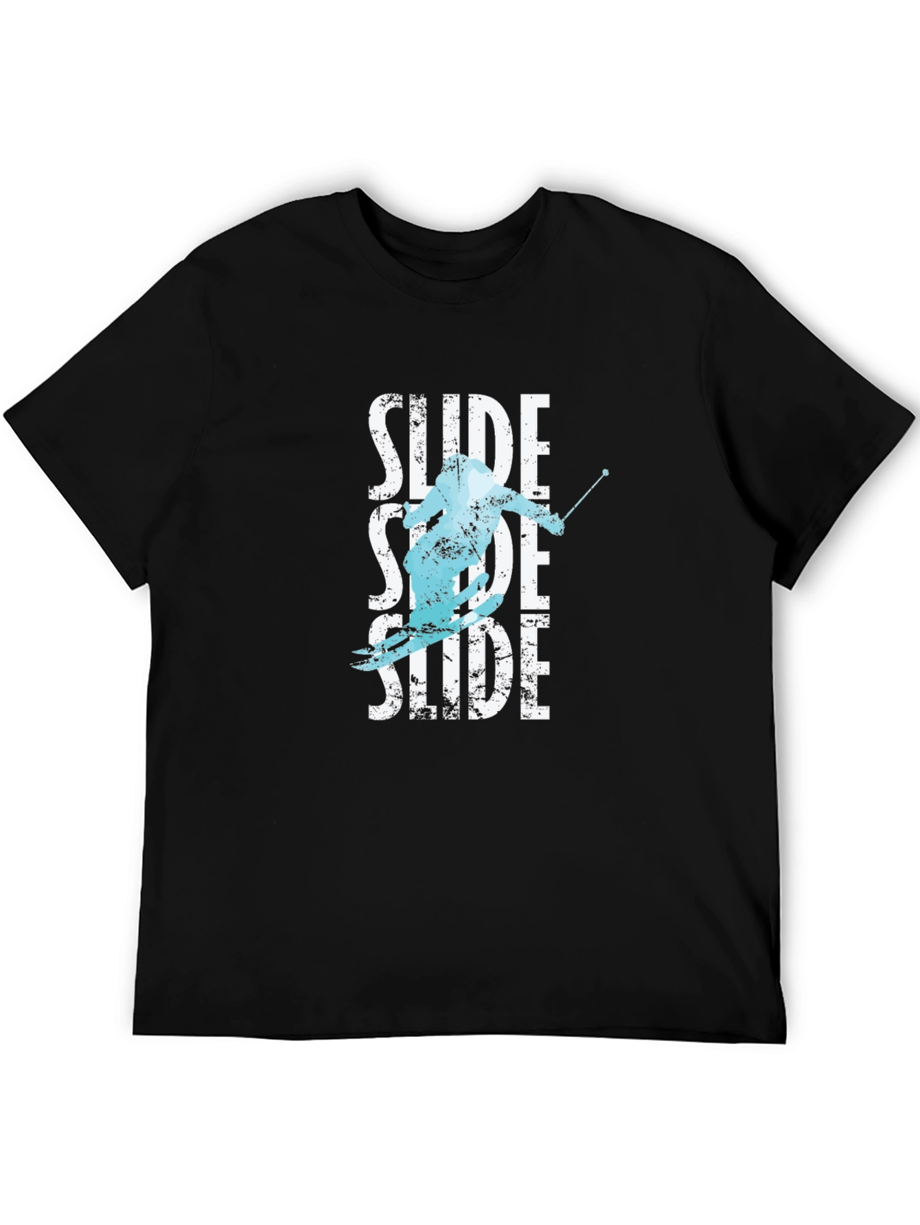 Black Men's Black "Slide" Graphic Print T-Shirt view 5