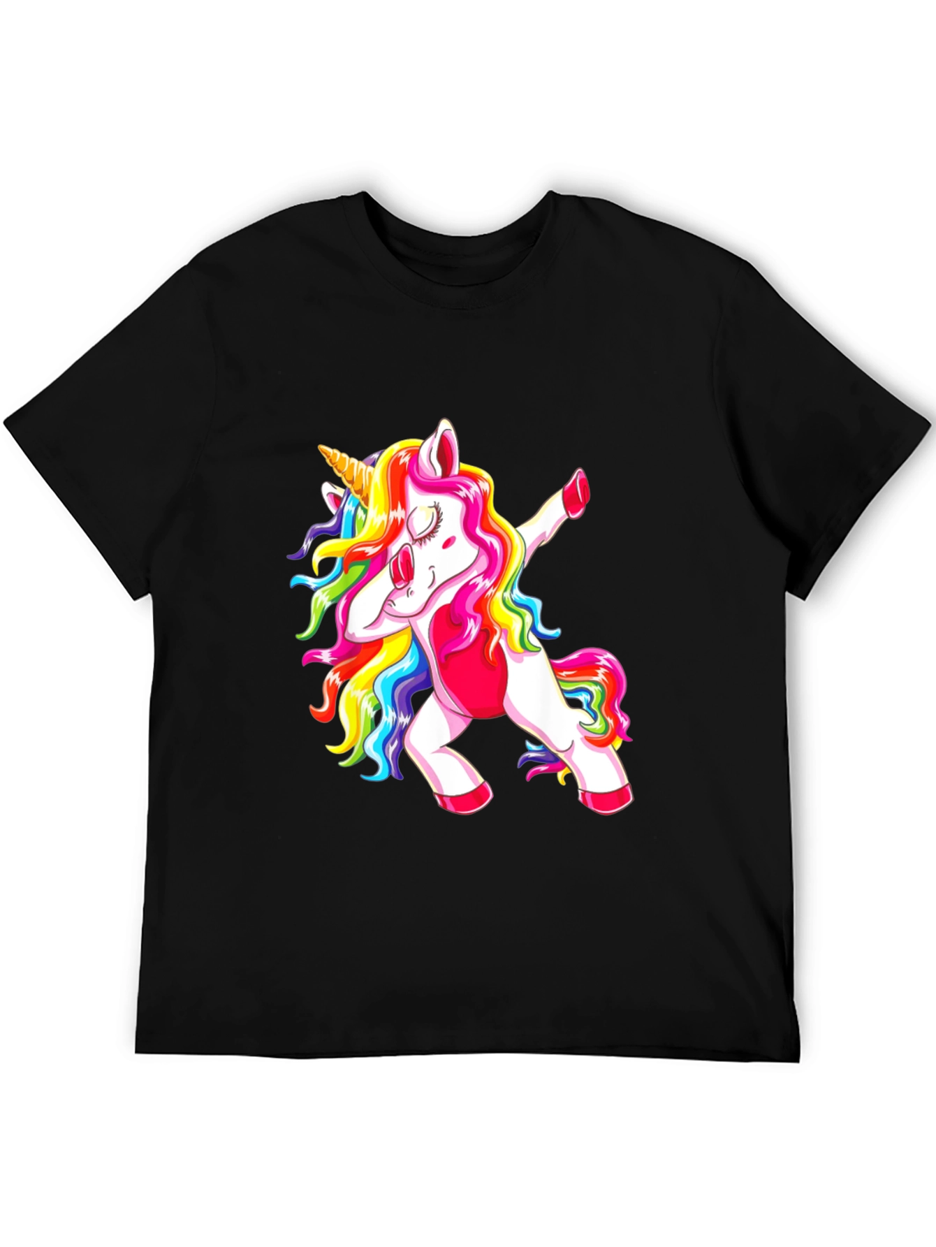 Black Dabbing Unicorn Graphic Tee view 5