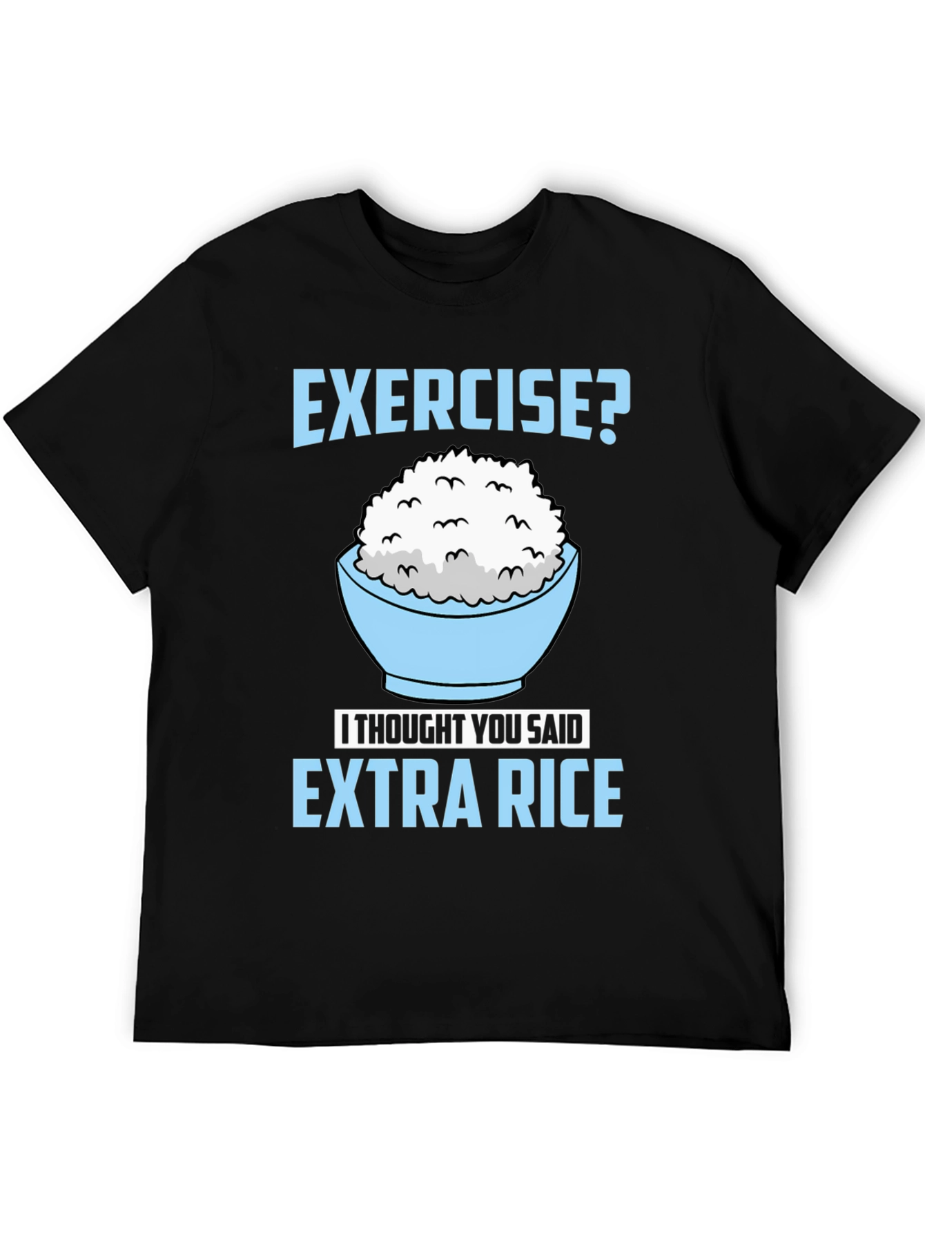 Black Extra Rice T-Shirt - Funny Foodie Tee view 5