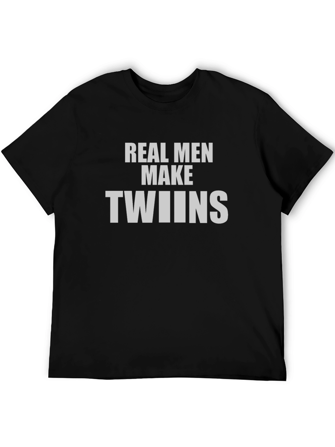 Black Real Men Make Twins T-Shirt view 5