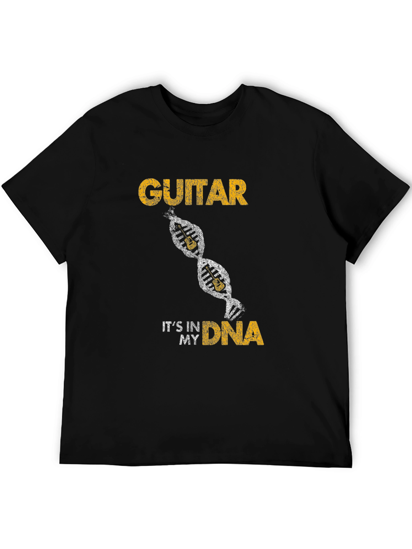 Black Guitar DNA Black T-Shirt Musician Gift view 5