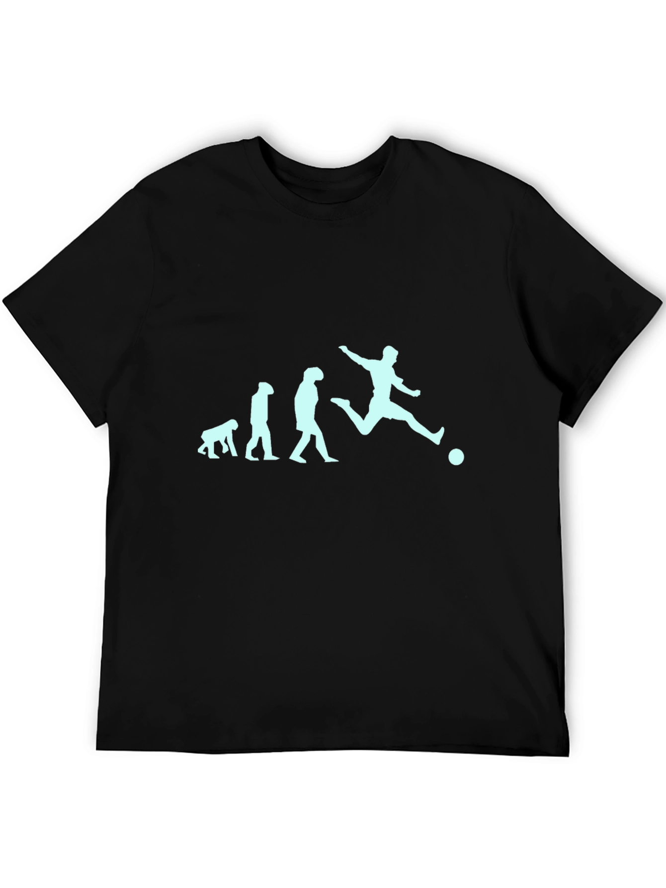 Black Soccer Evolution T-Shirt - Funny Graphic Tee view 5