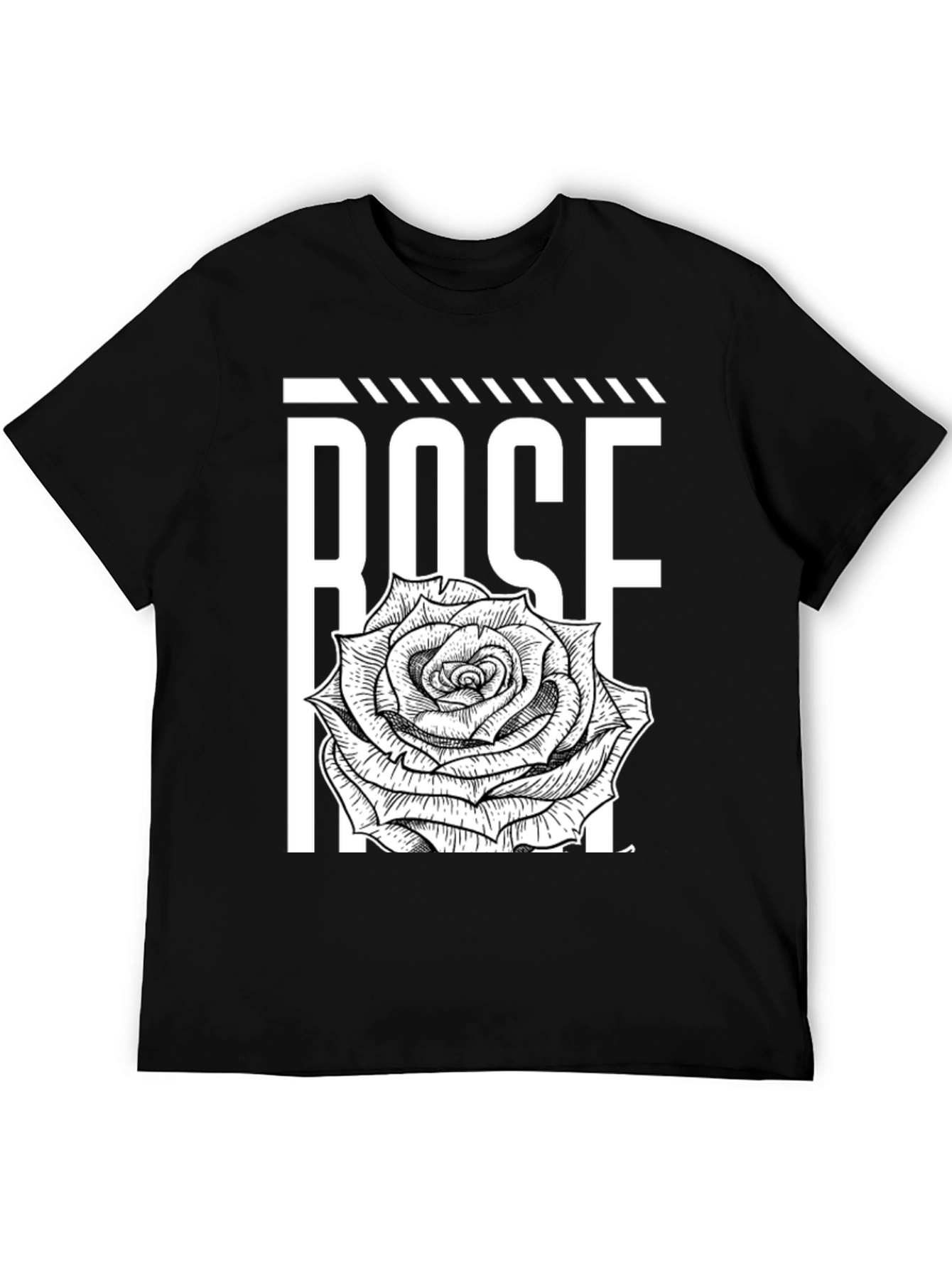 Black Rose Graphic Tee - Bold Floral Print view 5