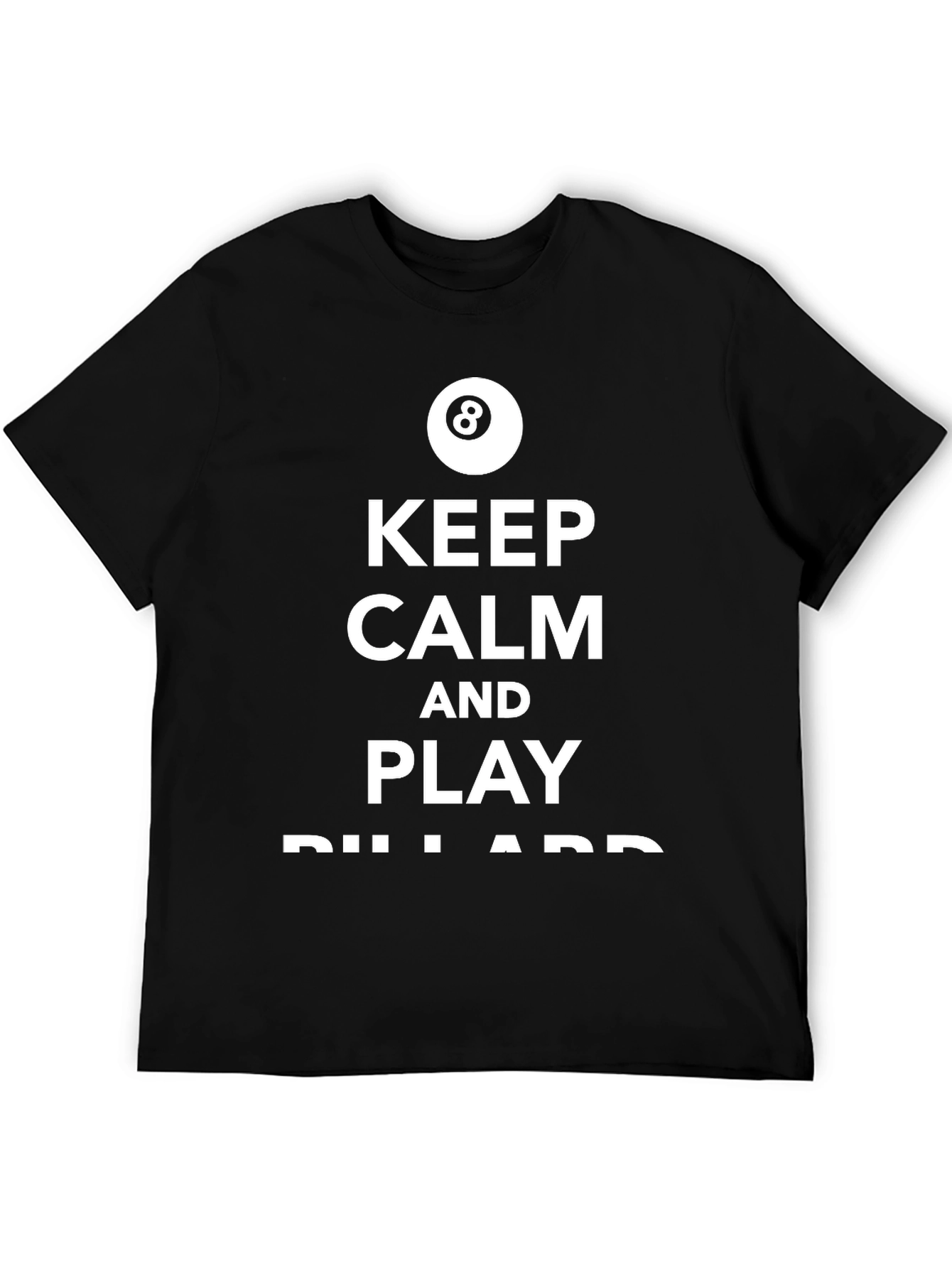 Black Keep Calm and Play Billiards T-Shirt - Black view 5