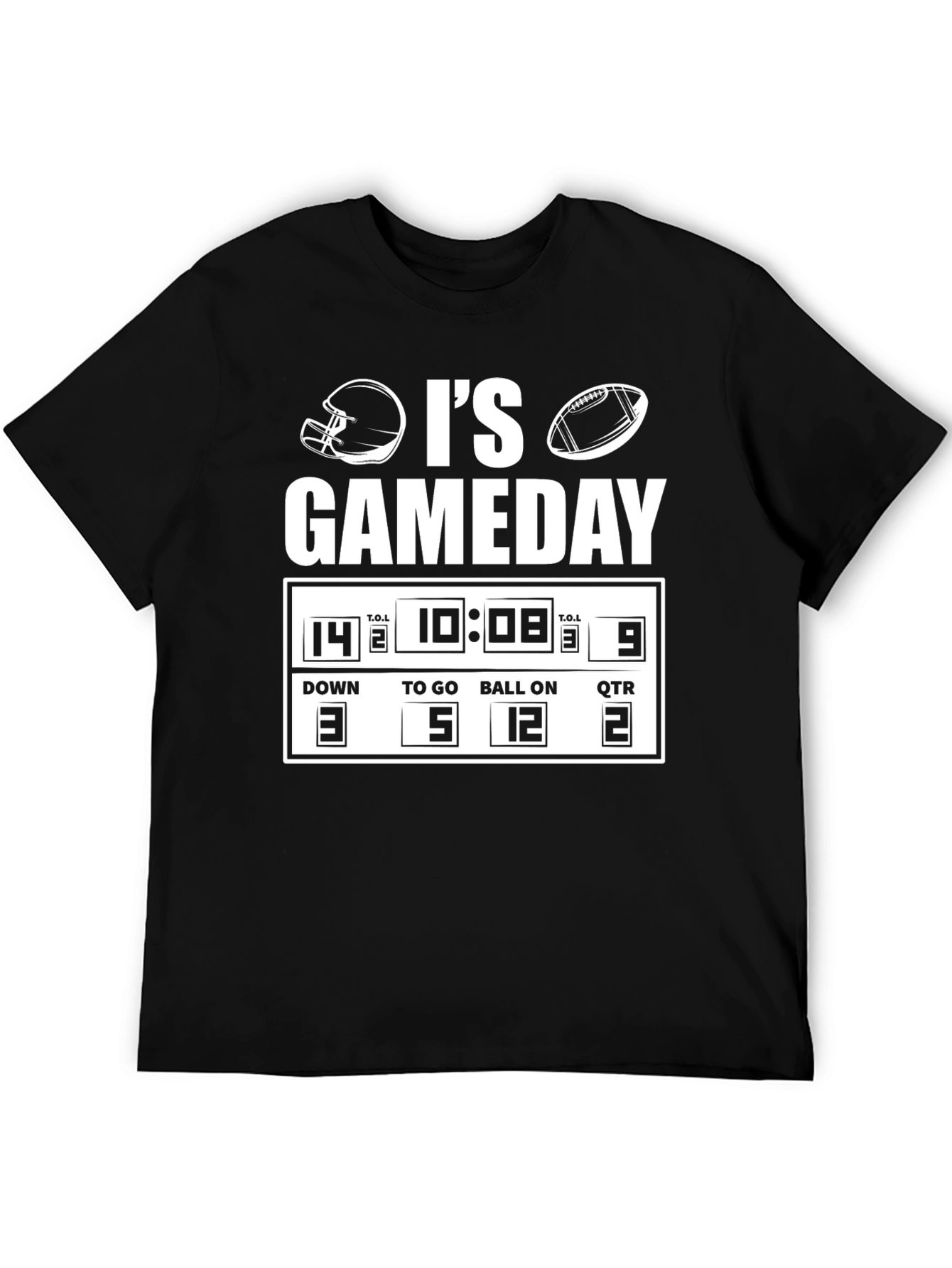 Black It's Gameday Football T-Shirt view 5
