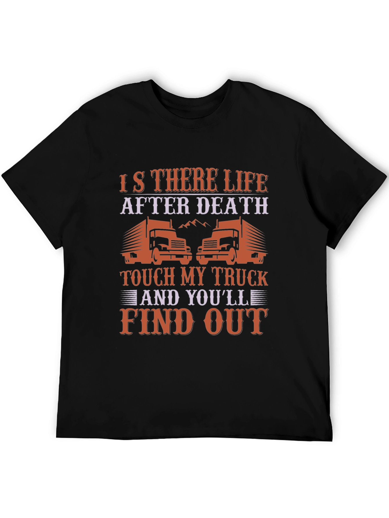 Black Trucker T-Shirt - Is There Life After Death? view 5