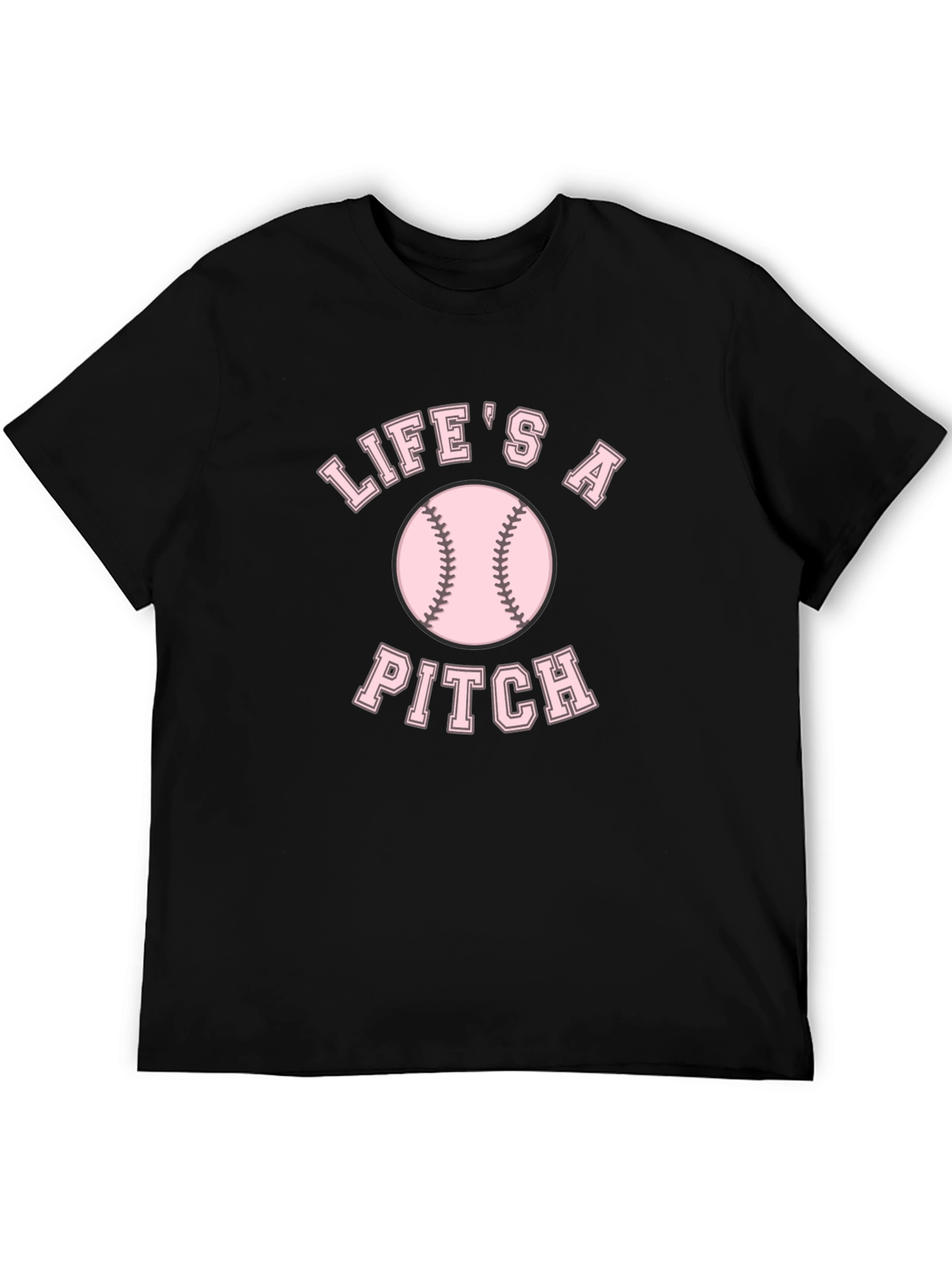 Black Life's a Pitch Baseball Graphic T-Shirt view 5
