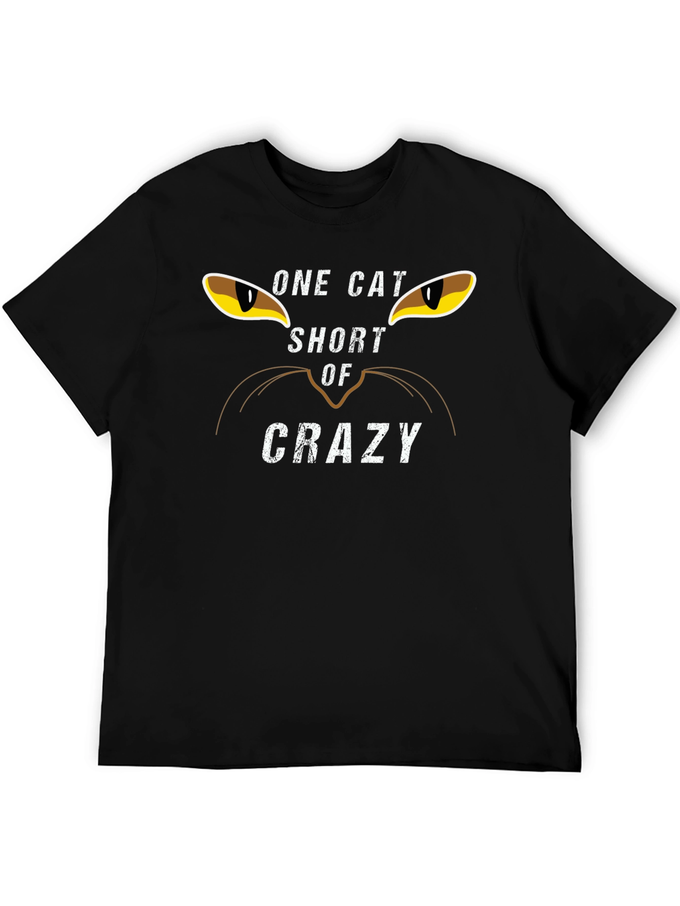 Black One Cat Short of Crazy Graphic Tee view 5