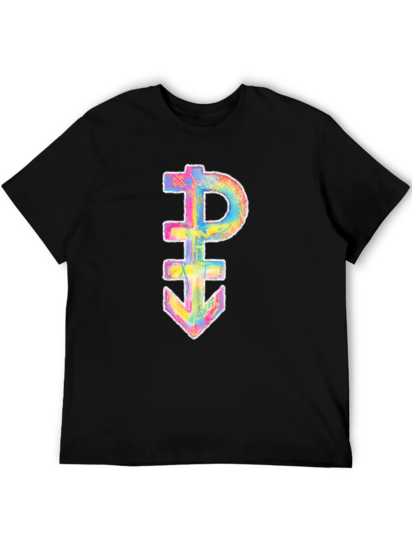 Black Rainbow Prince Symbol Black T-Shirt view 5
