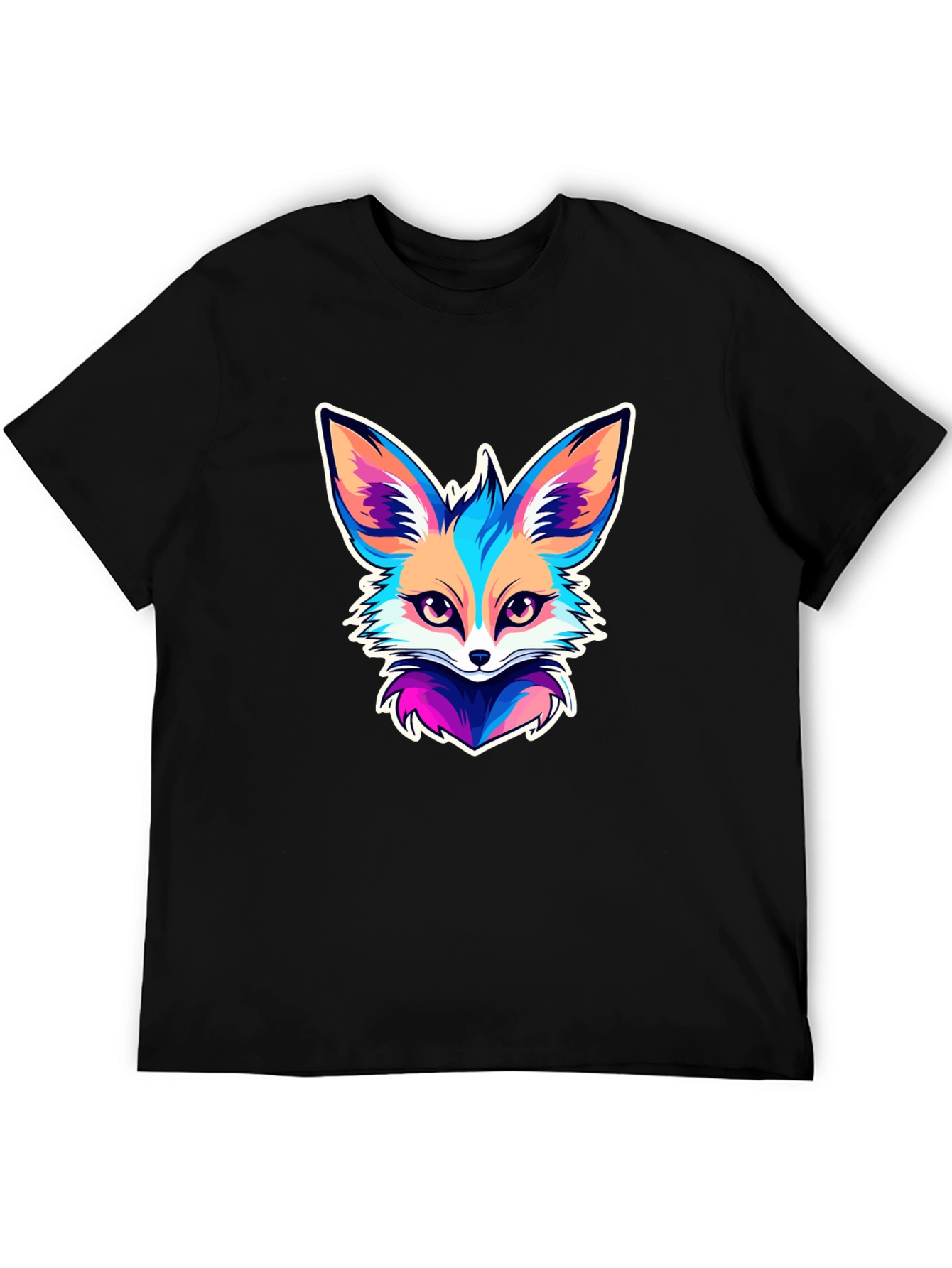 Black Vivid Fox Graphic T-Shirt - Stylish & Unique view 5