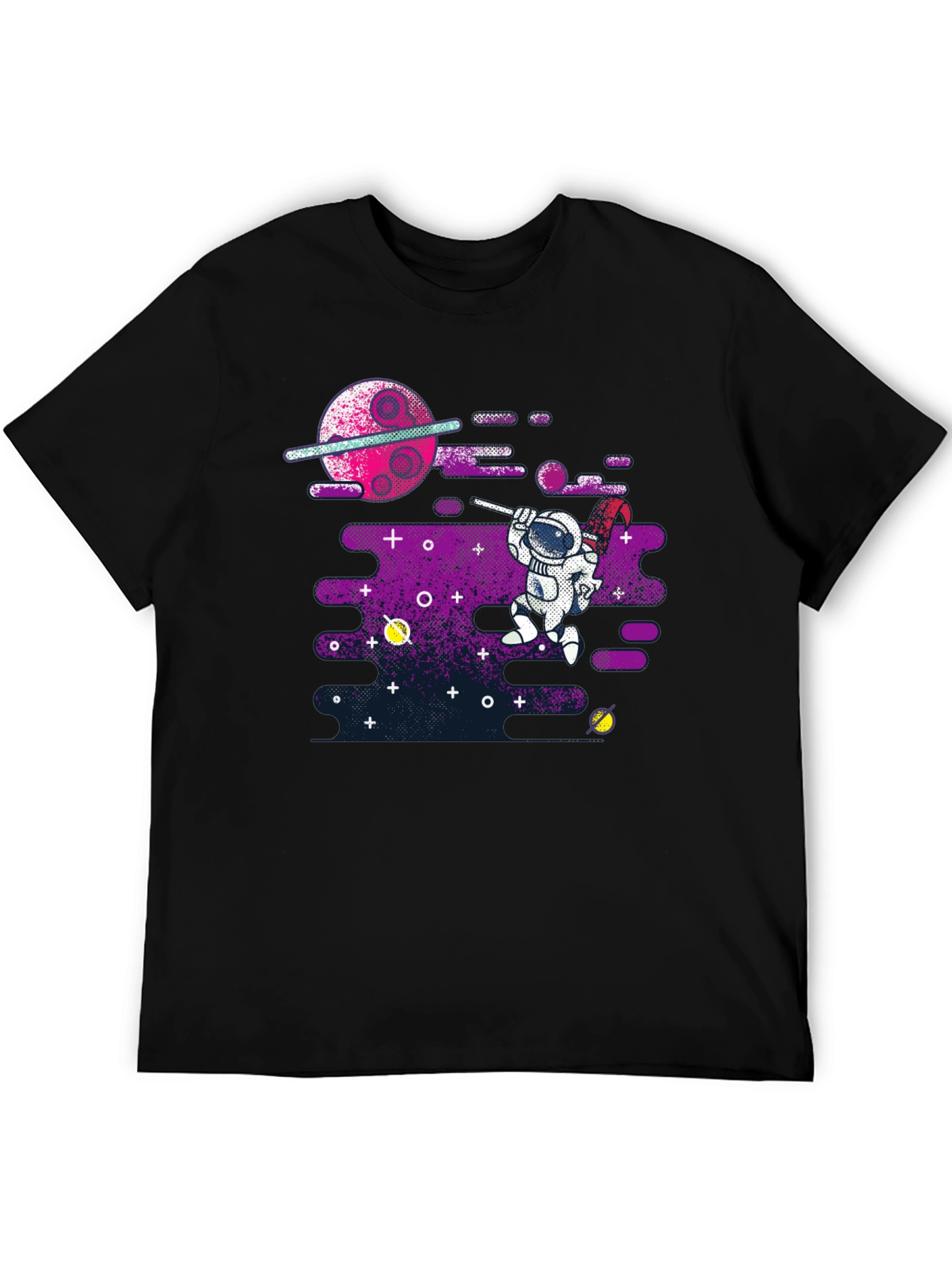 Black Astronaut Space Painter Graphic Tee view 5